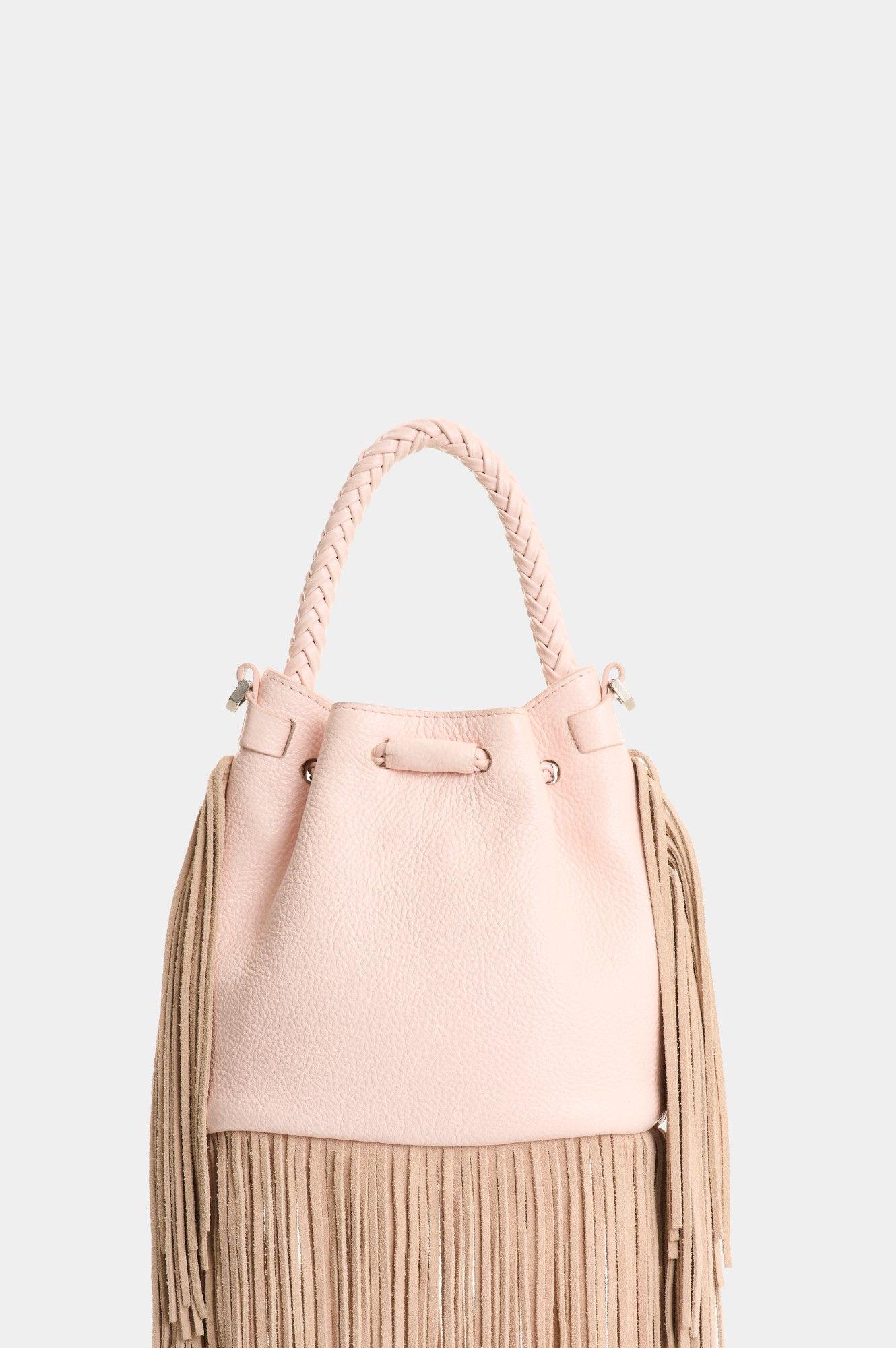 Vélez Bandolera Mini De Cuero Flecos Y Para Mujer Bruma-5