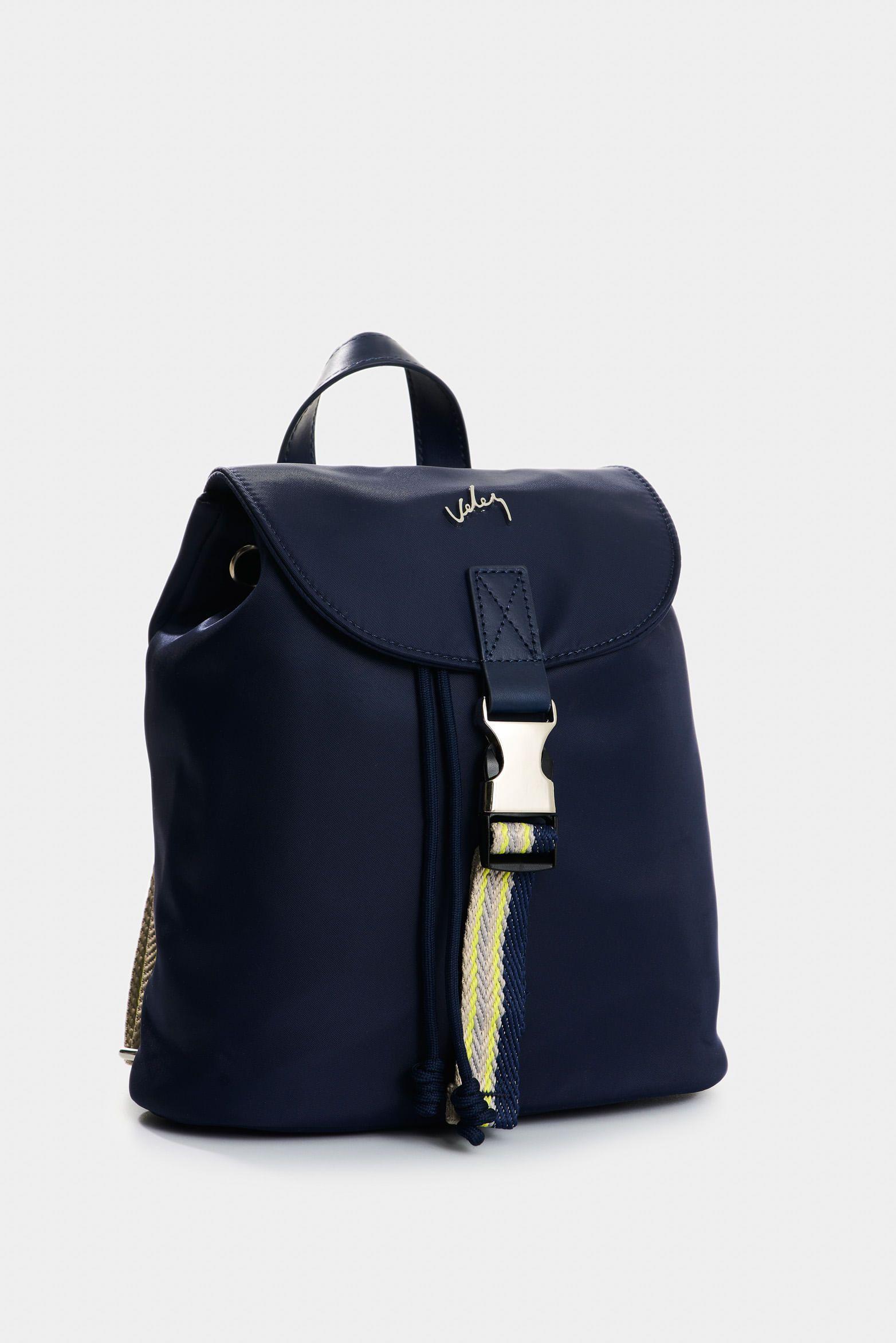 Vélez Mochila Elora Lona Y Cuero Mujer Multicolor Azul-1