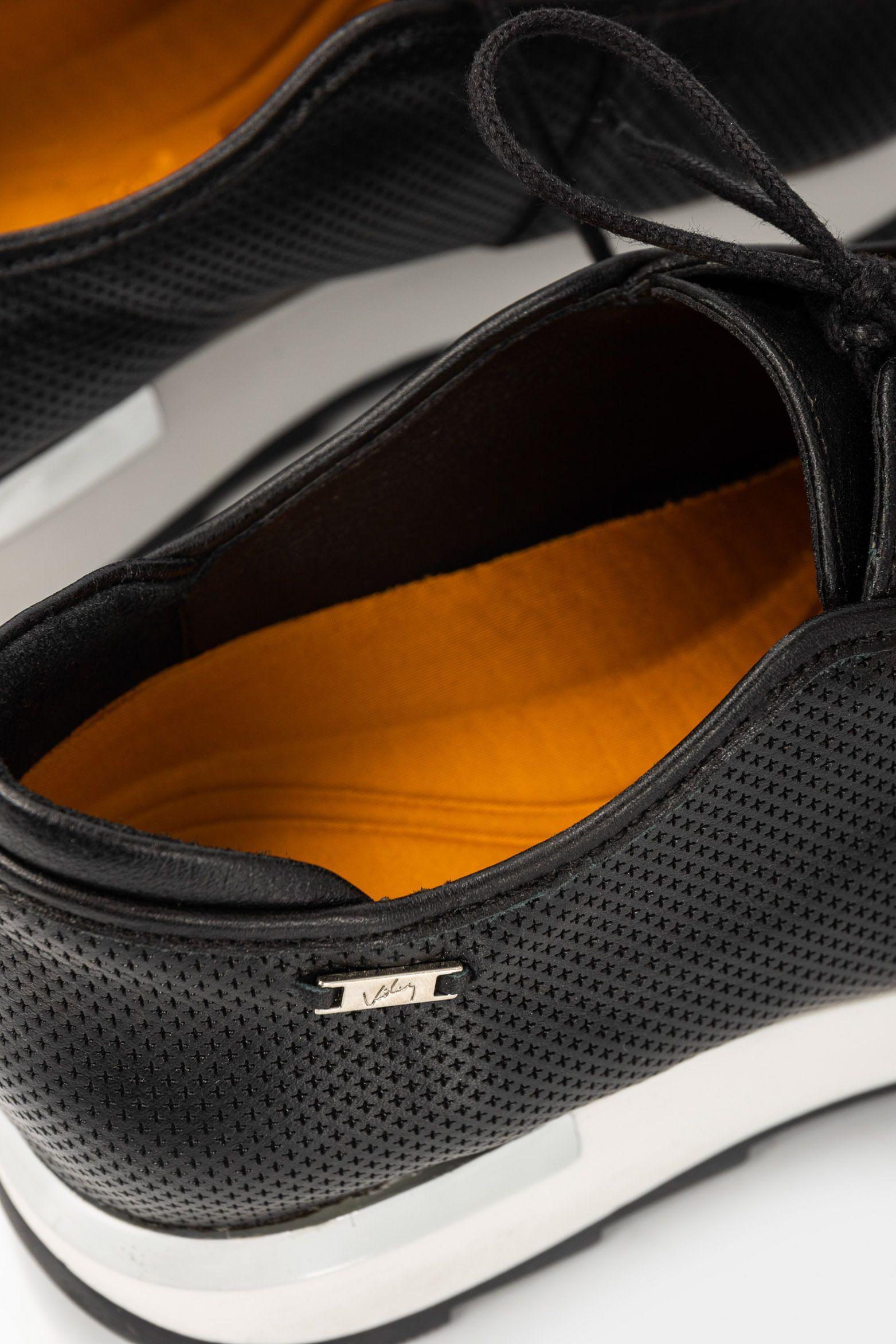 Vélez Zapatos Cordón De Cuero  Mujer Suela Deportiva Negro-6