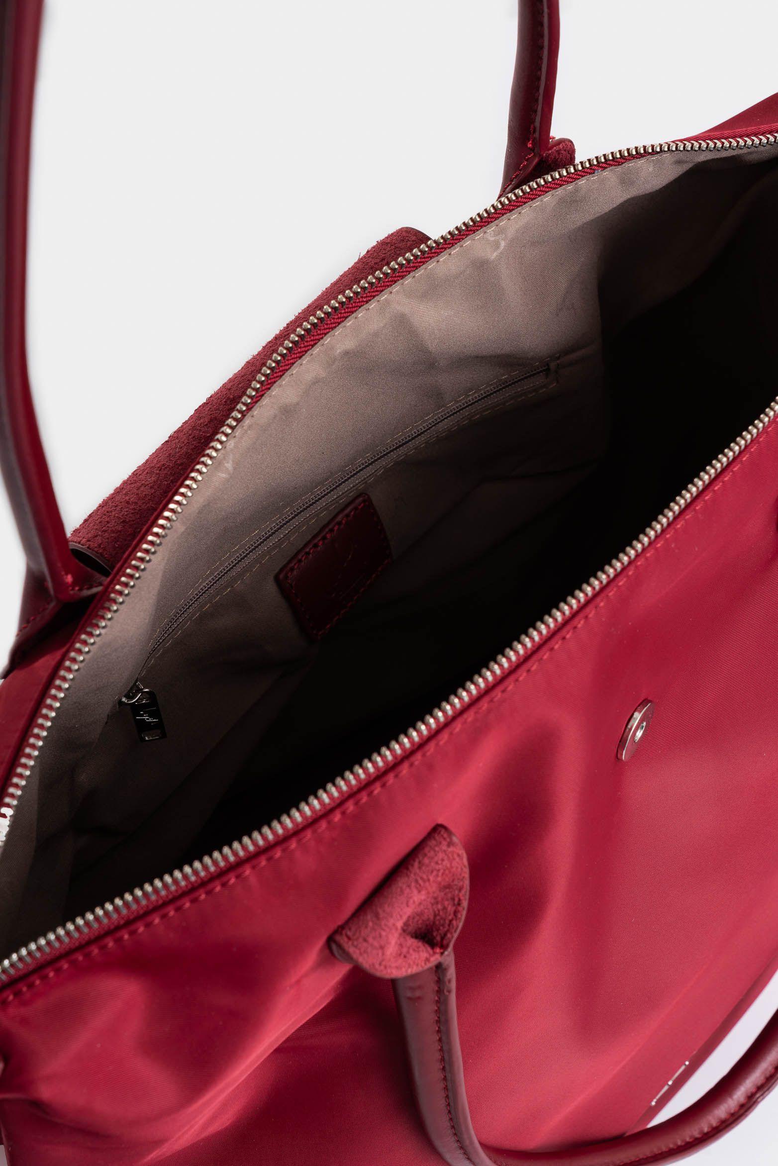 Shopping Ámbar en lona para mujer detalle cuero vinotinto-4