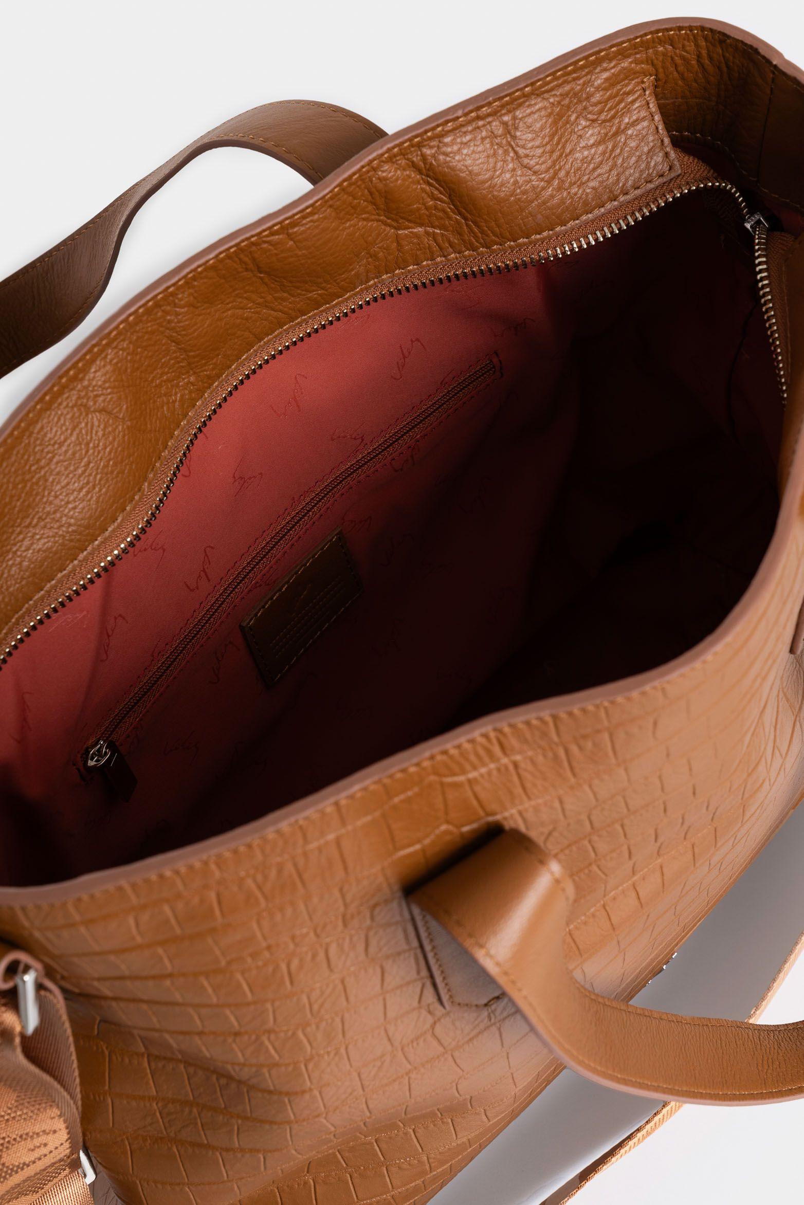 Shopping Ocaso de cuero para mujer grabado miel-4