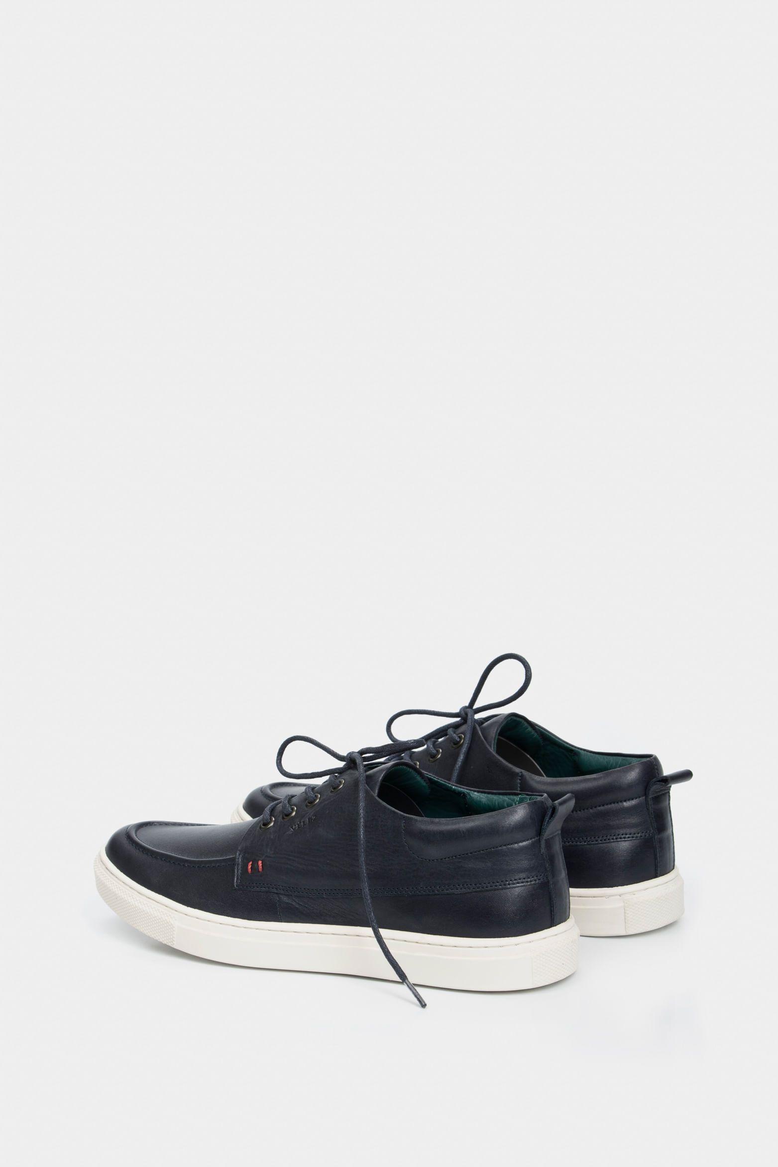 Vélez Botas Casual Replay De Cuero Para Hombre Liso  Azul-2