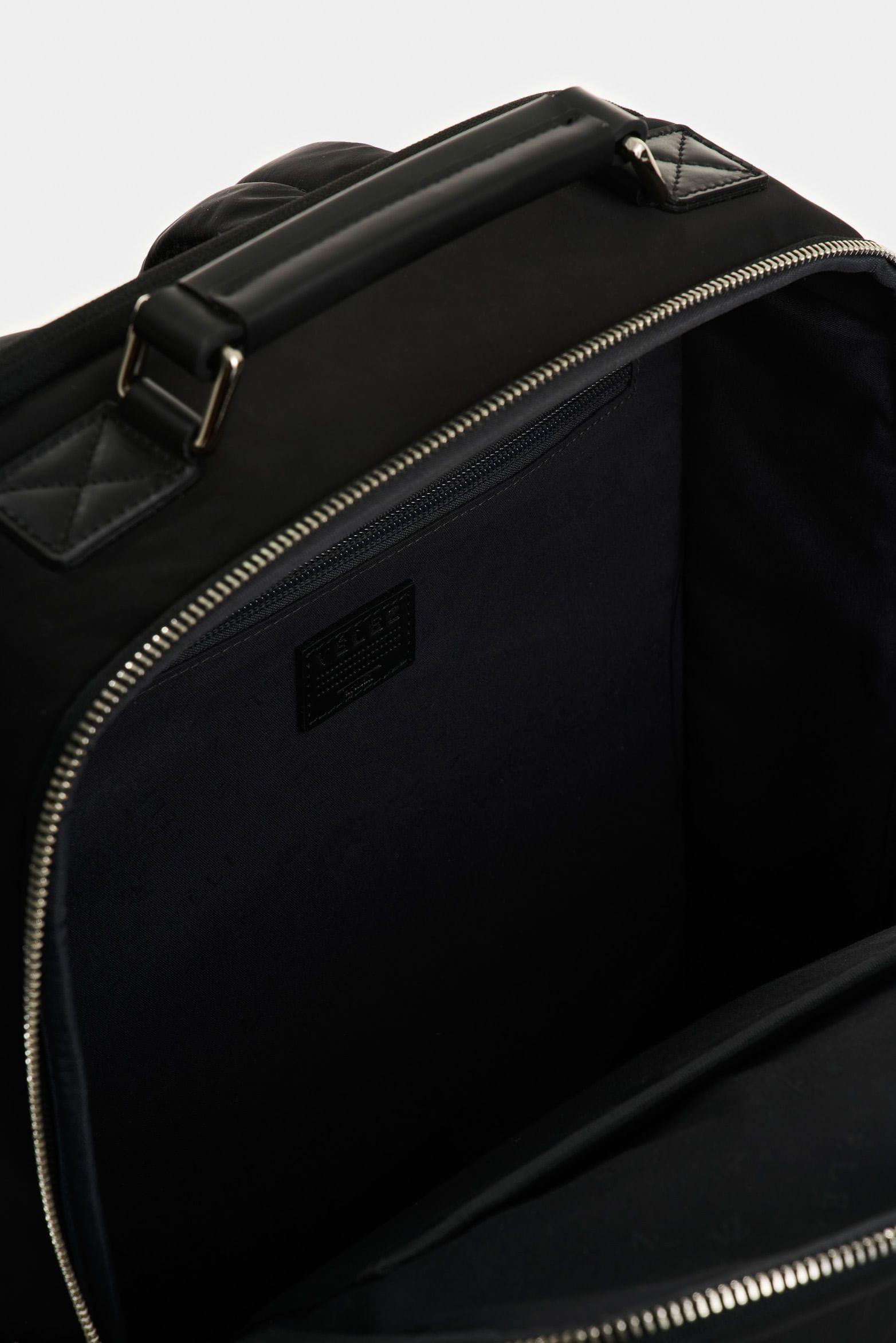 Vélez Mochila Elon En Lona Y Cuero Para Hombre Office Negro-4