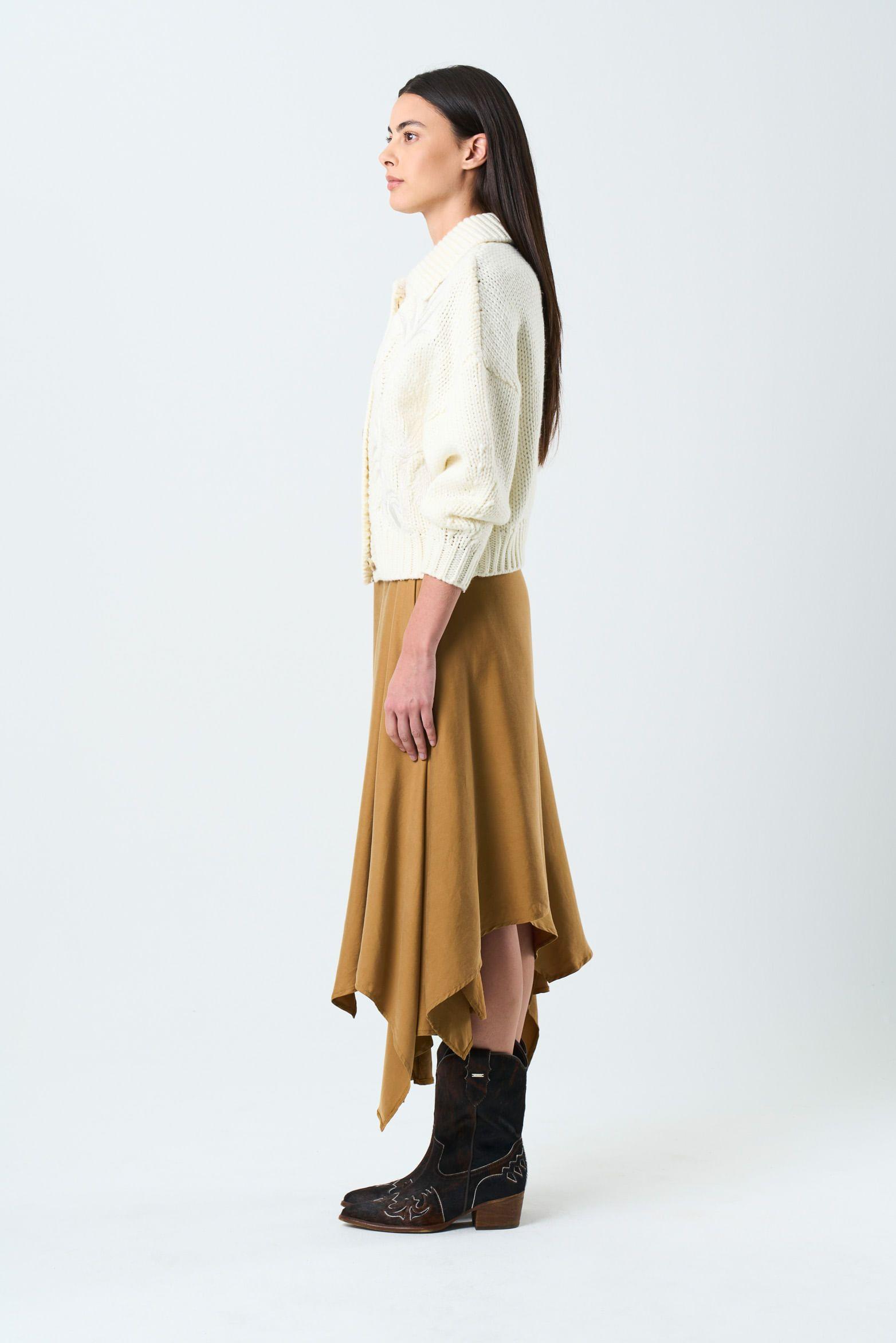 Vélez Cardigan Kalixto Tejido Para Mujer Bordado Crema-1