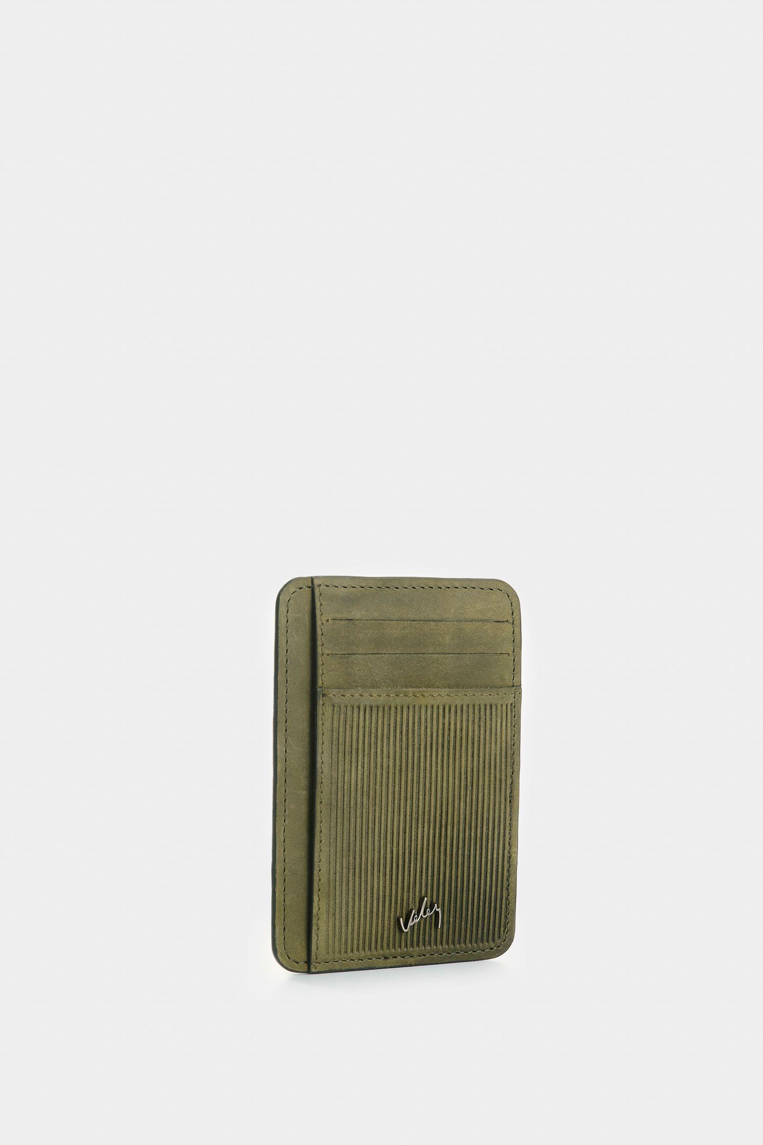 Vélez Portatarjetas Vértice Cuero Hombre  Verde Oliva-1