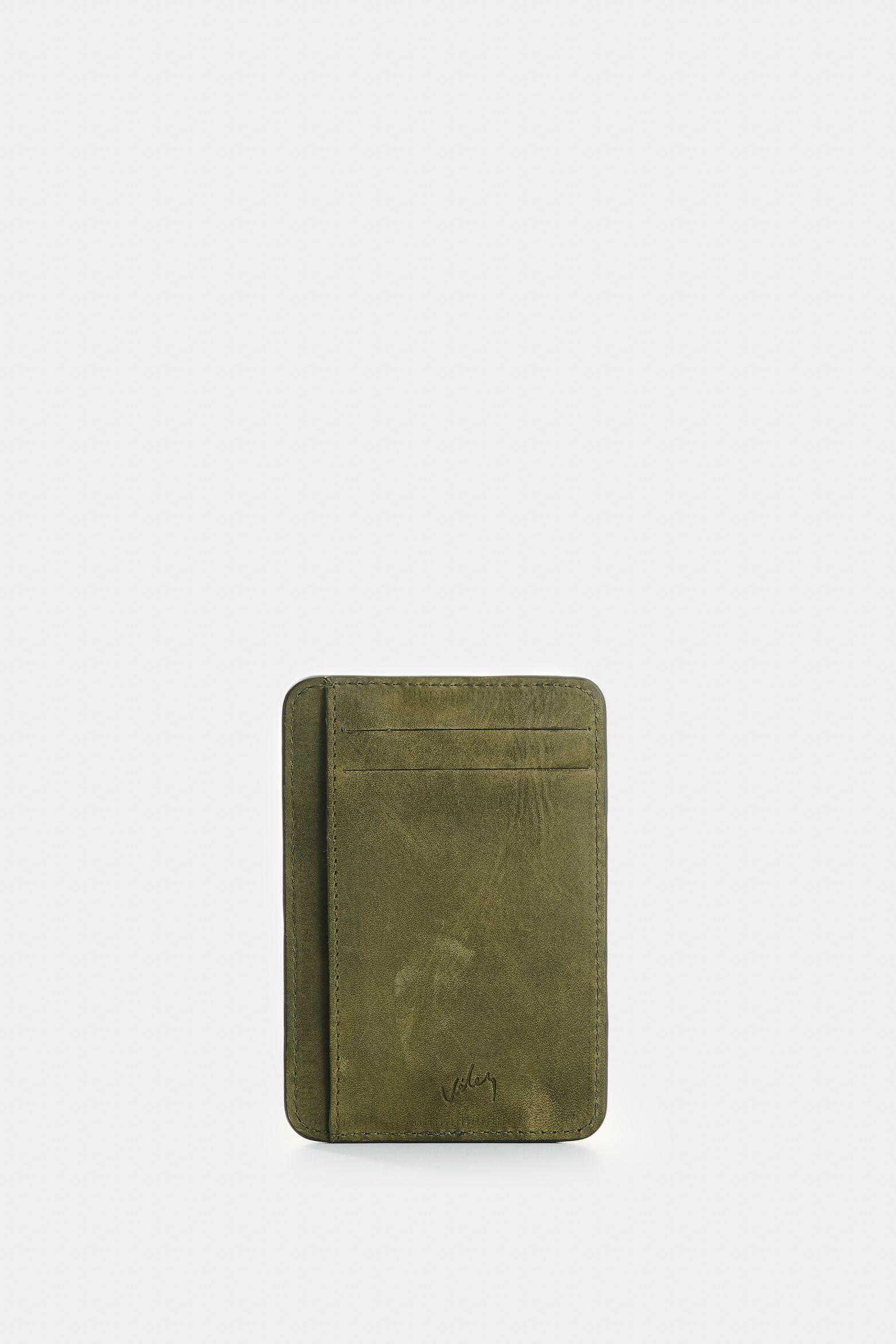 Vélez Portatarjetas Vértice Cuero Hombre  Verde Oliva-2