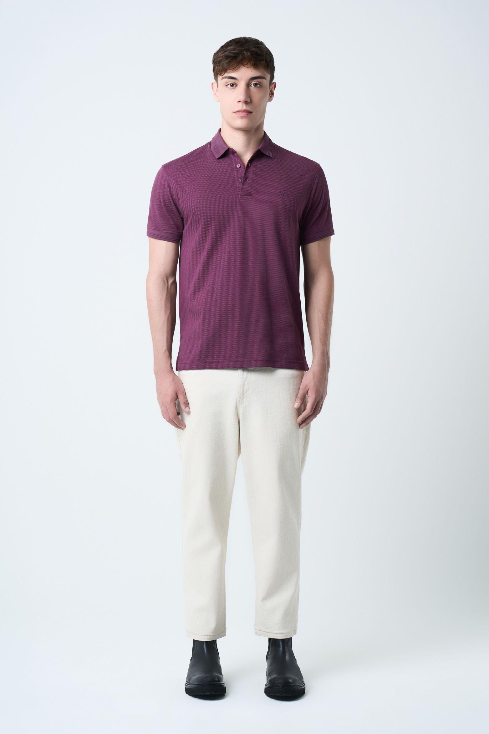 Vélez Polera Polo Lucca Manga Corta  Hombre Texturizada Moro-3