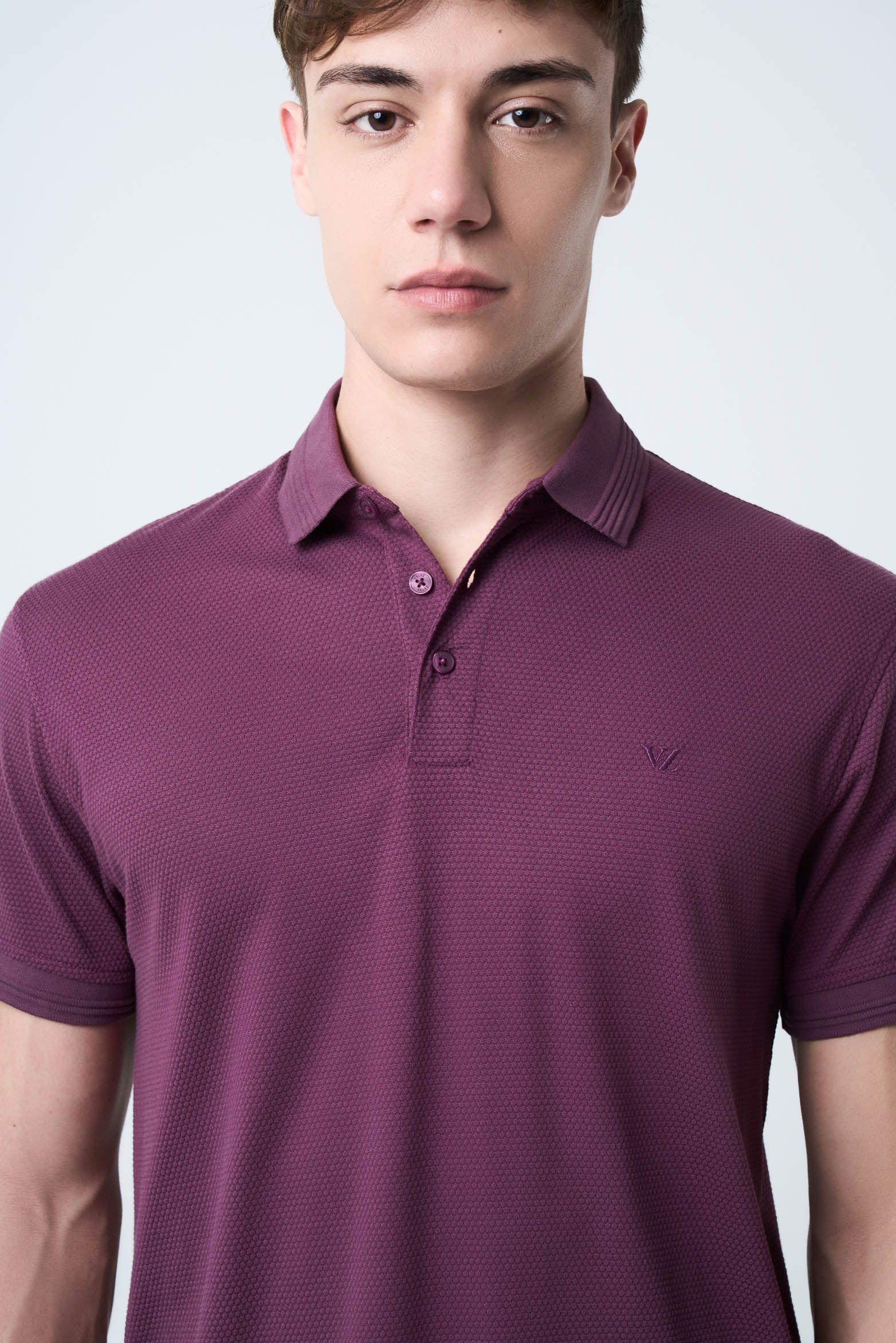 Vélez Polera Polo Lucca Manga Corta  Hombre Texturizada Moro-4