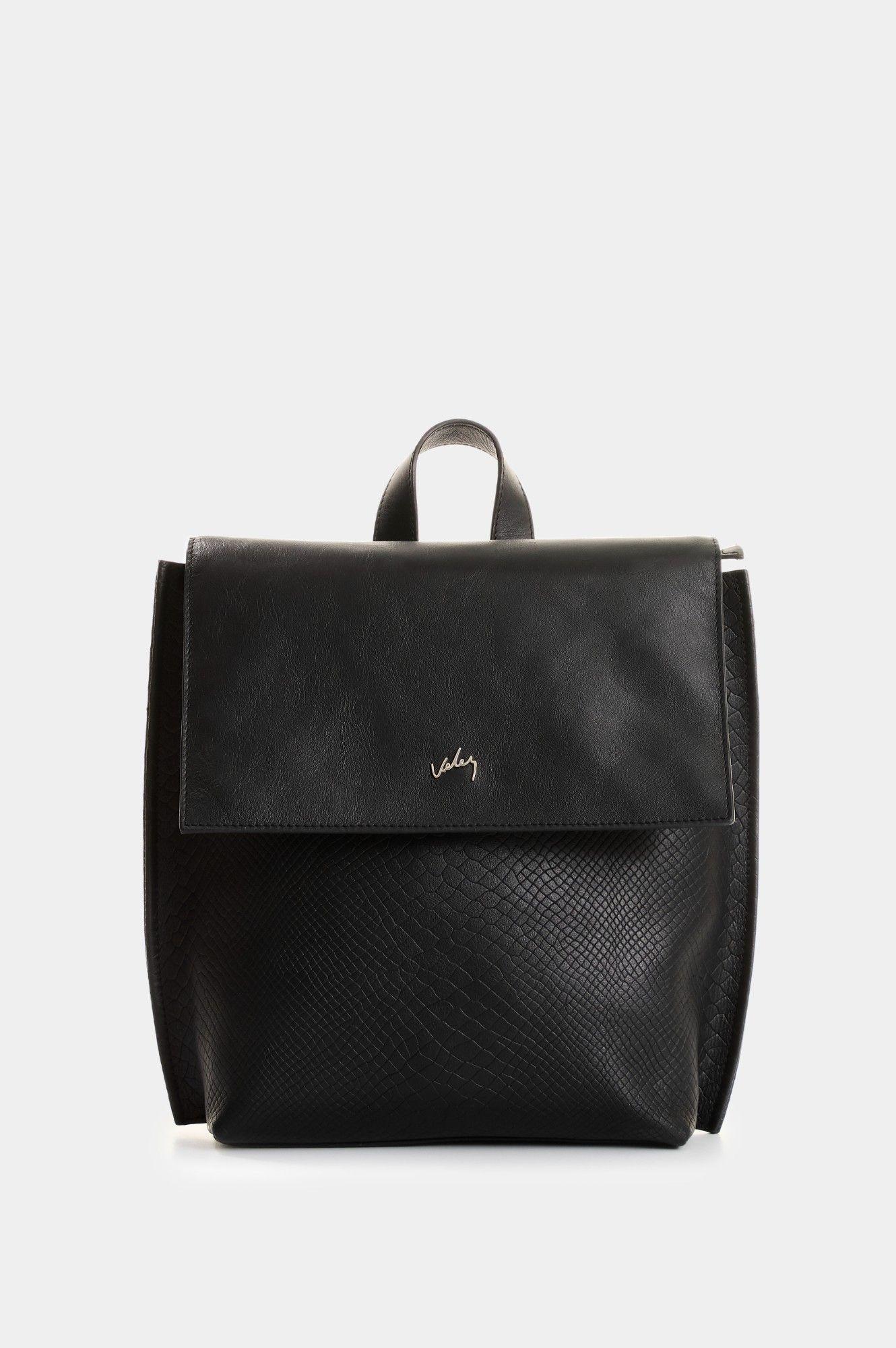 Vélez Mochila Cuero Grabado Mujer Cala Negro-0