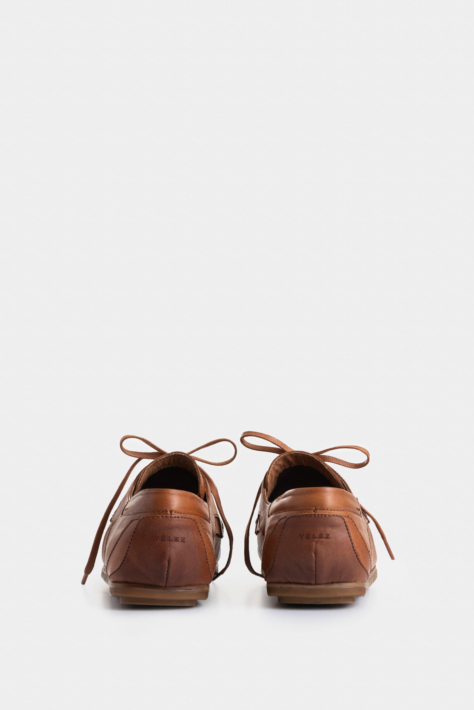 Zapatos cordón de cuero nautico miel-2