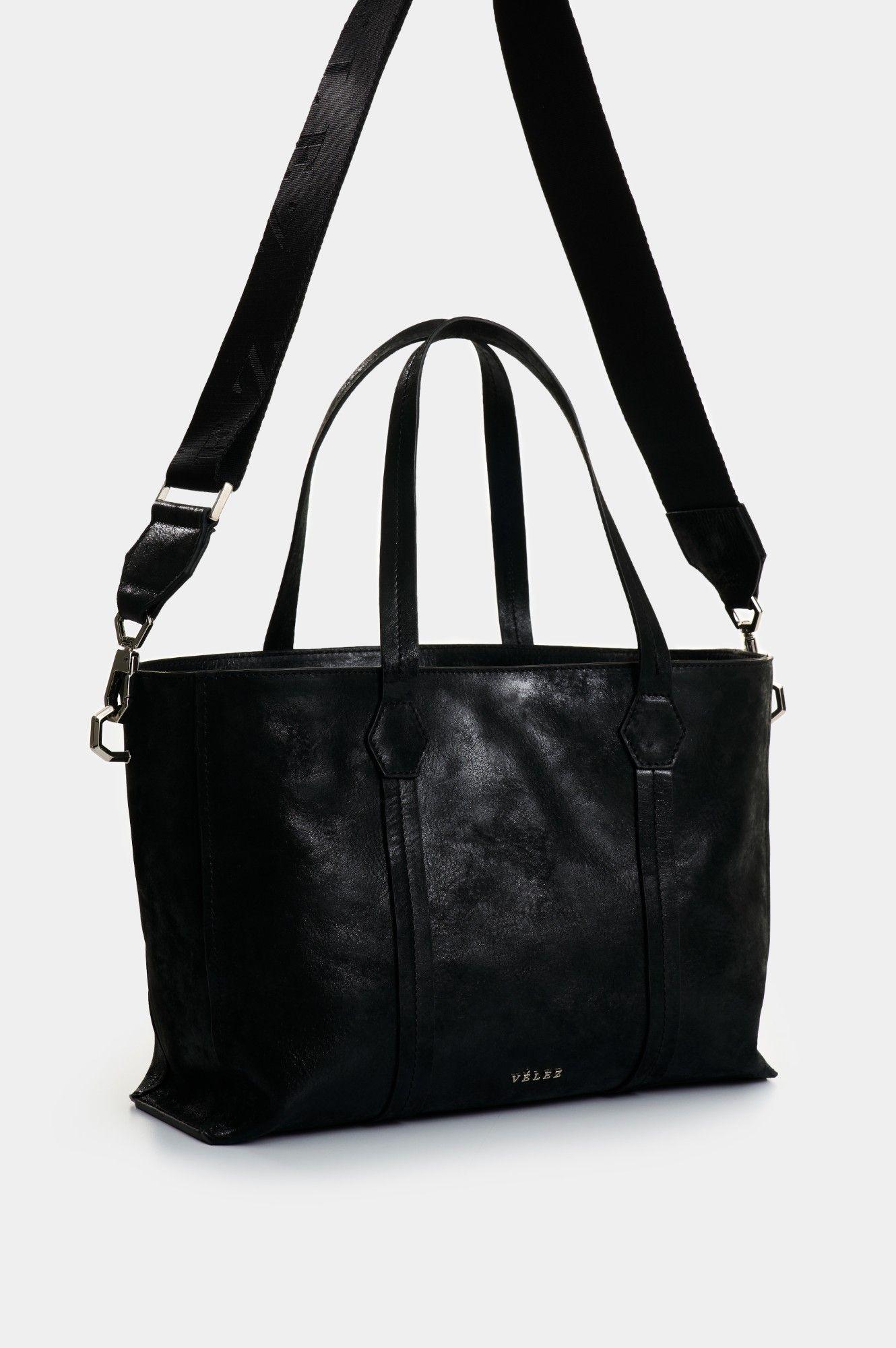 Vélez Cartera Nectaria 2.0 Cuero Mujer Trenzado Negro-1