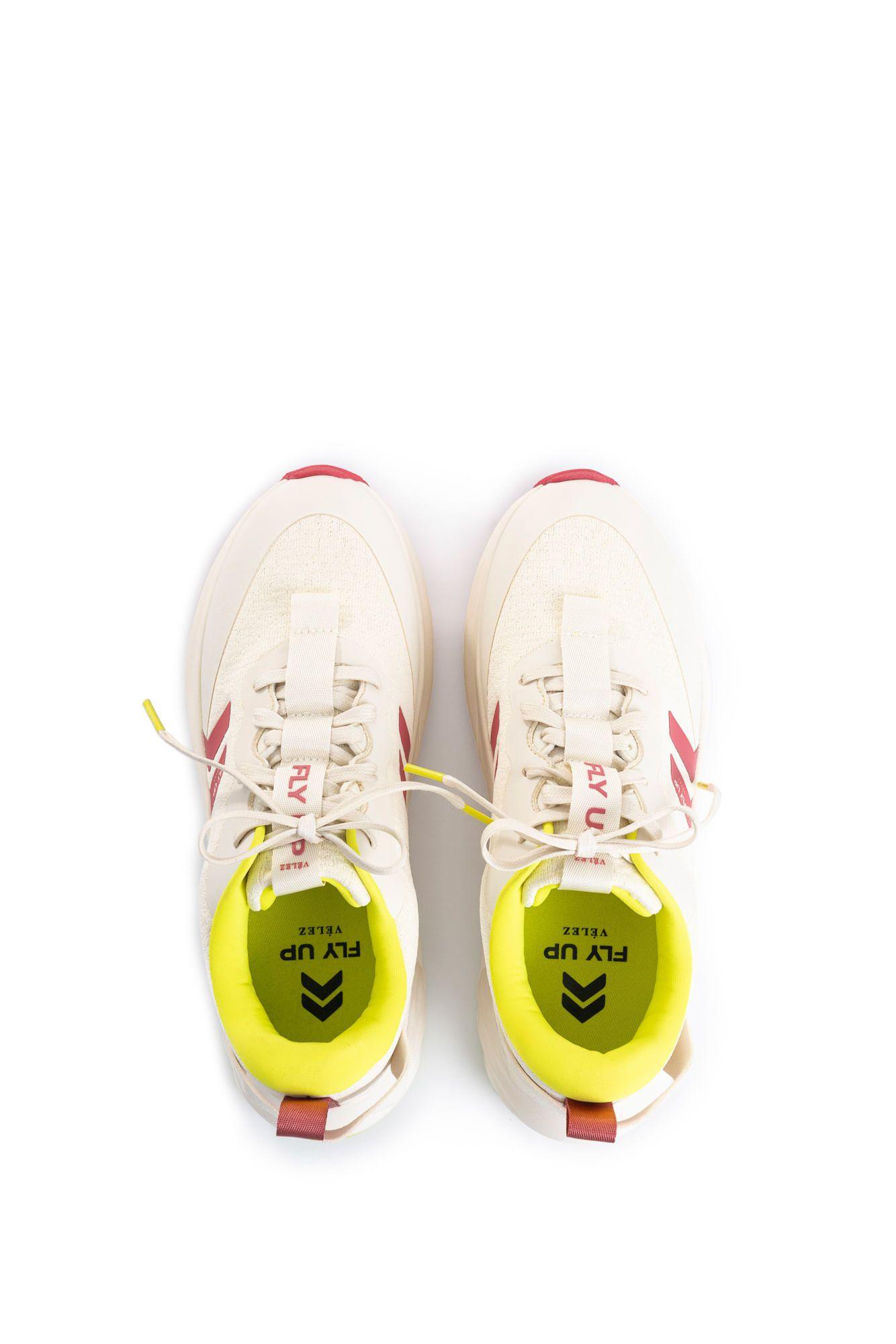 Vélez Zapatilla Tenis Fly Up Spirited Textil Y Cuero Mujer Rosado-4