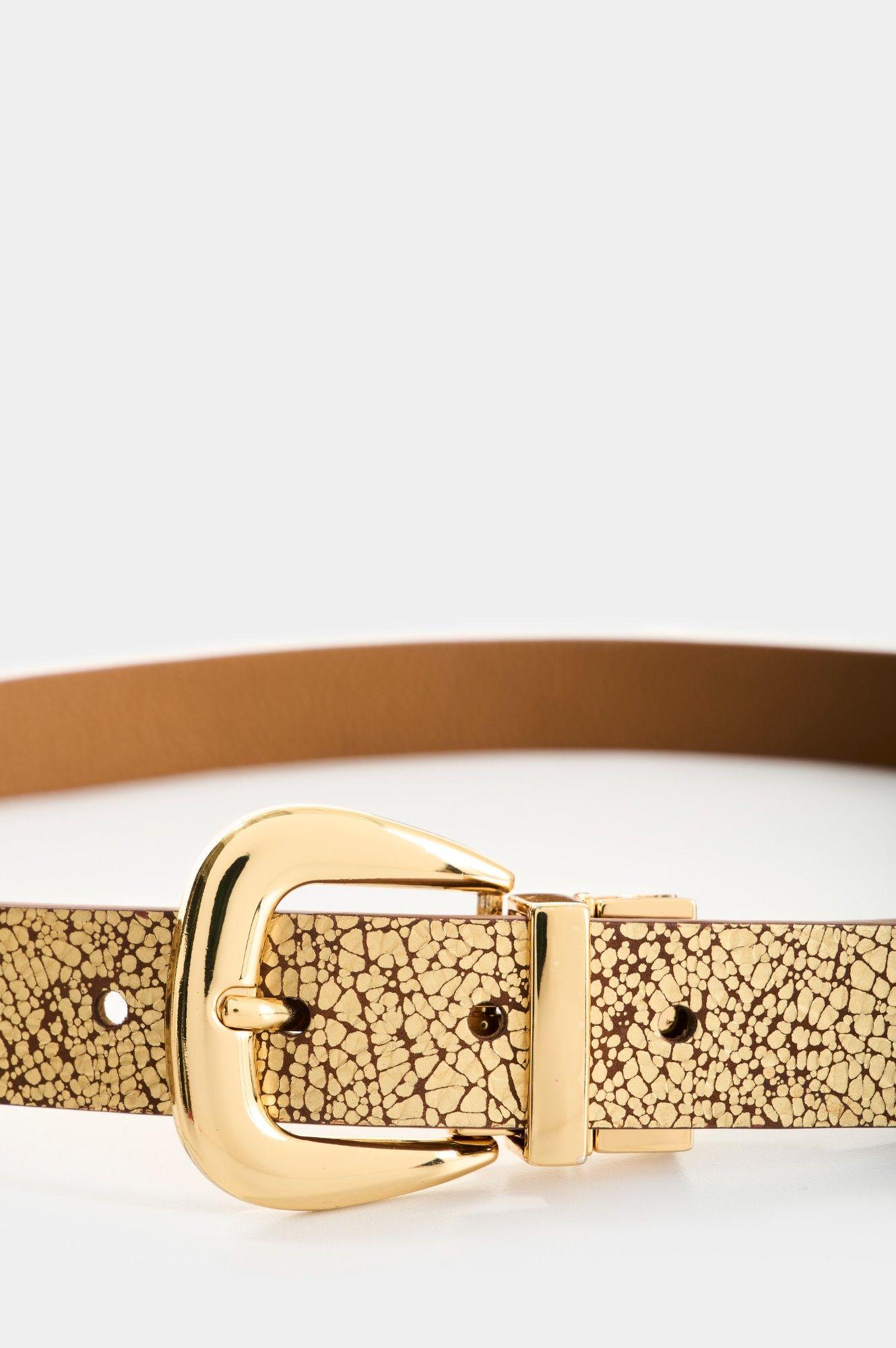 Vélez Cinturón Doble Faz Cuero Folia Mujer Iskay Dorado-3