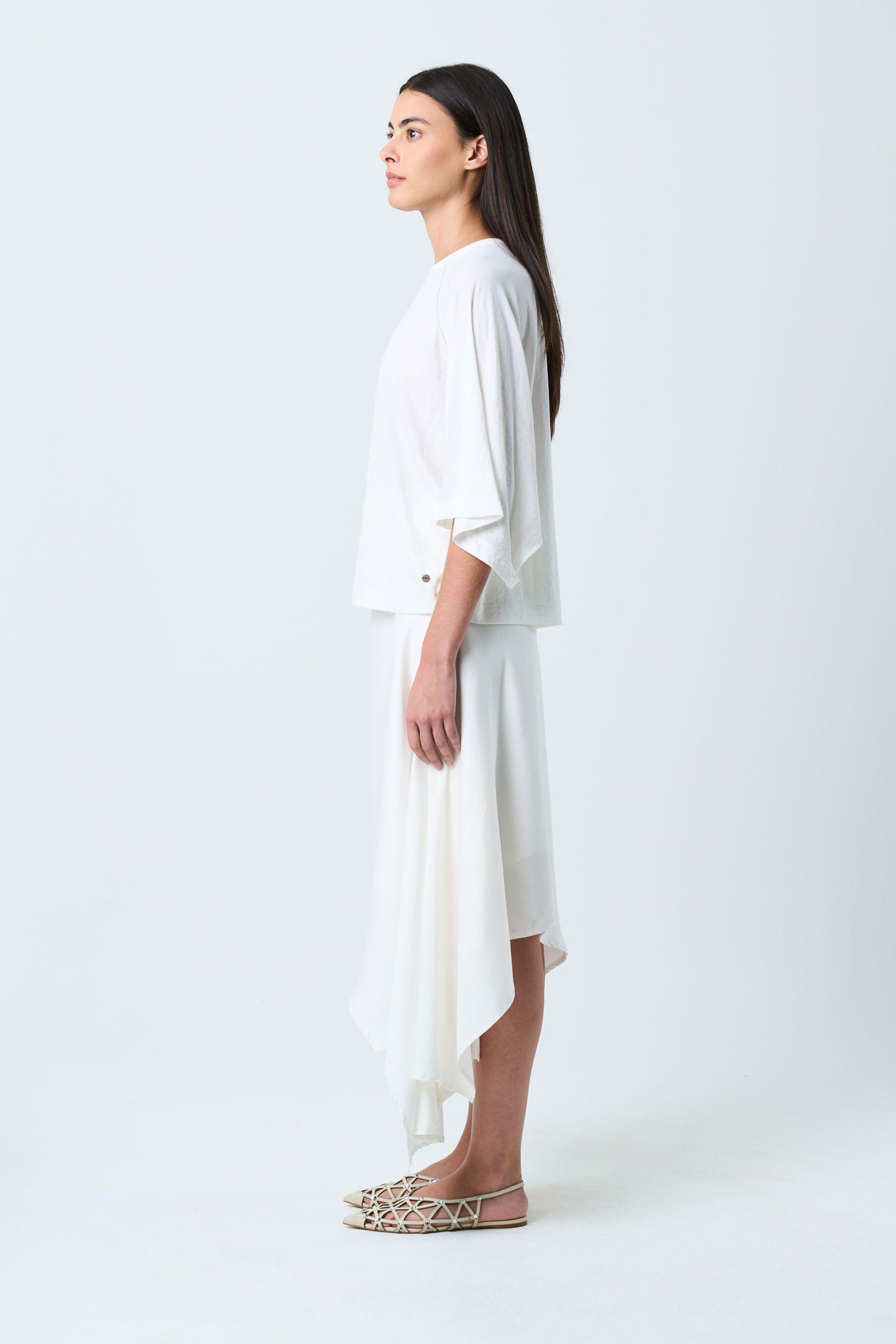 Vélez Polera Manga Ranglan Para Mujer Galera Blanco-1