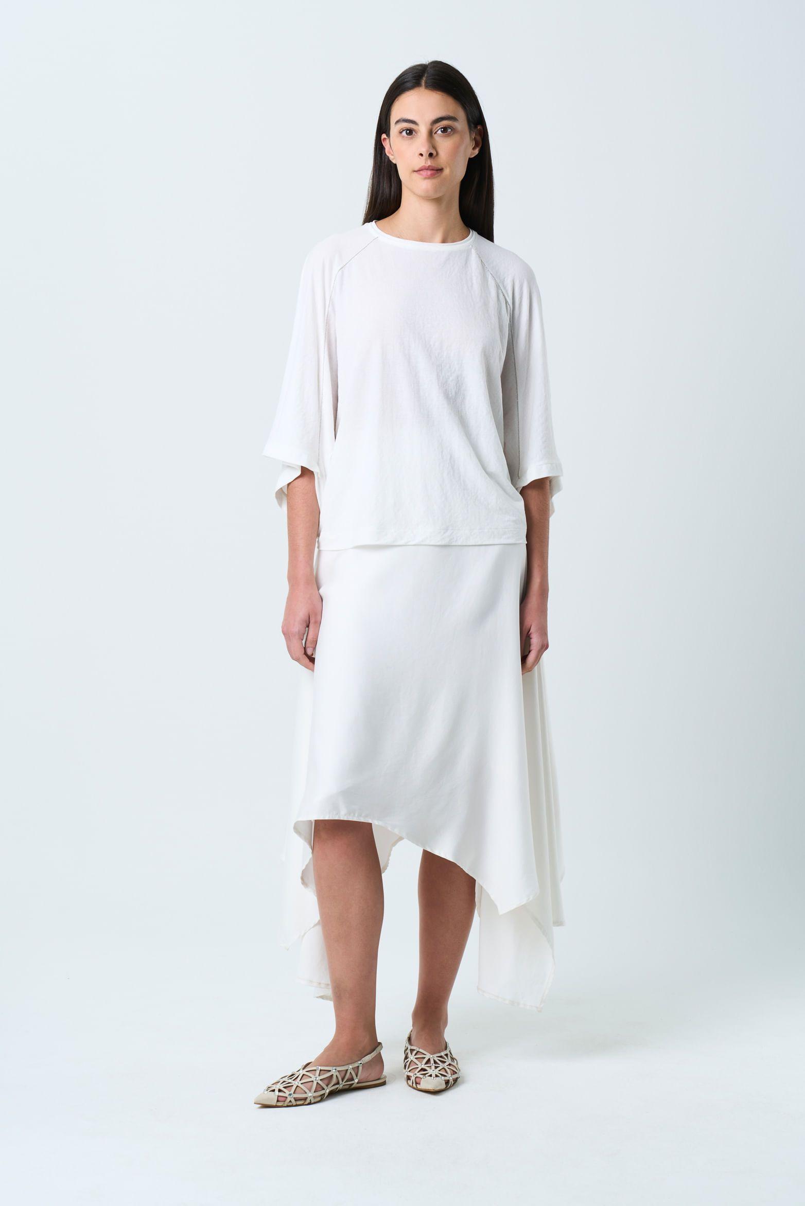 Vélez Polera Manga Ranglan Para Mujer Galera Blanco-3