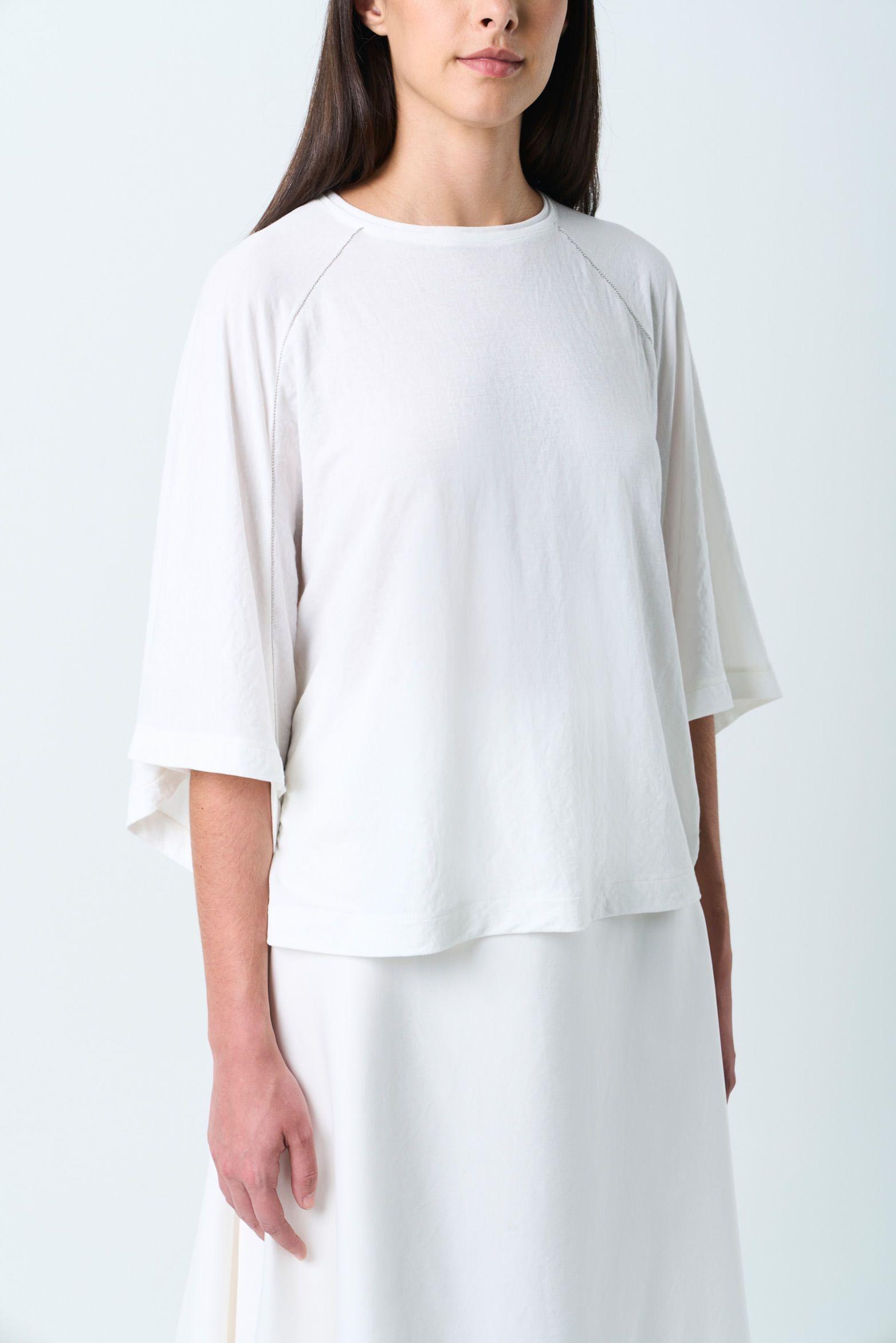 Vélez Polera Manga Ranglan Para Mujer Galera Blanco-4