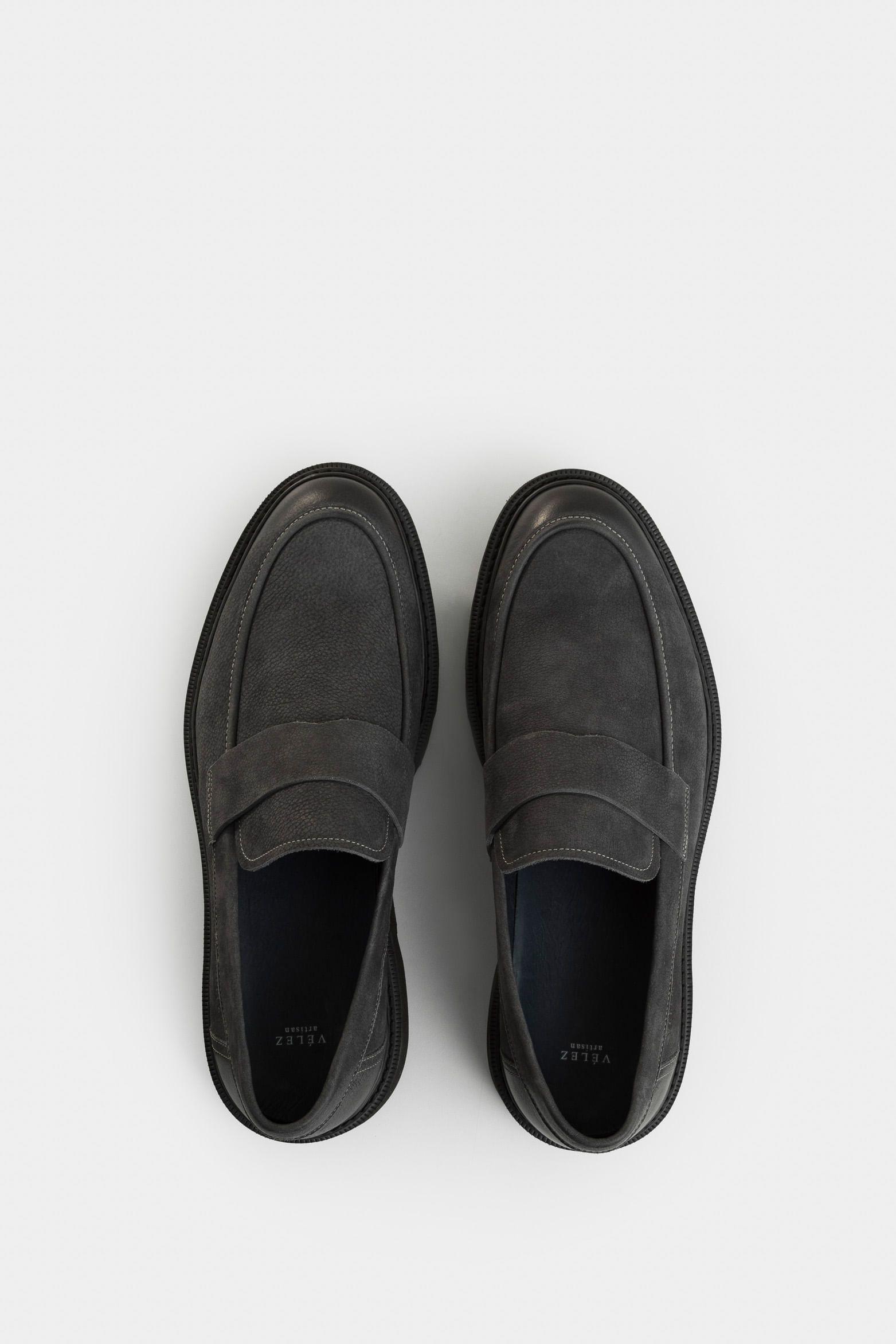 Vélez Mocasín Alessio De Cuero  Hombre Silueta Office Gris-3