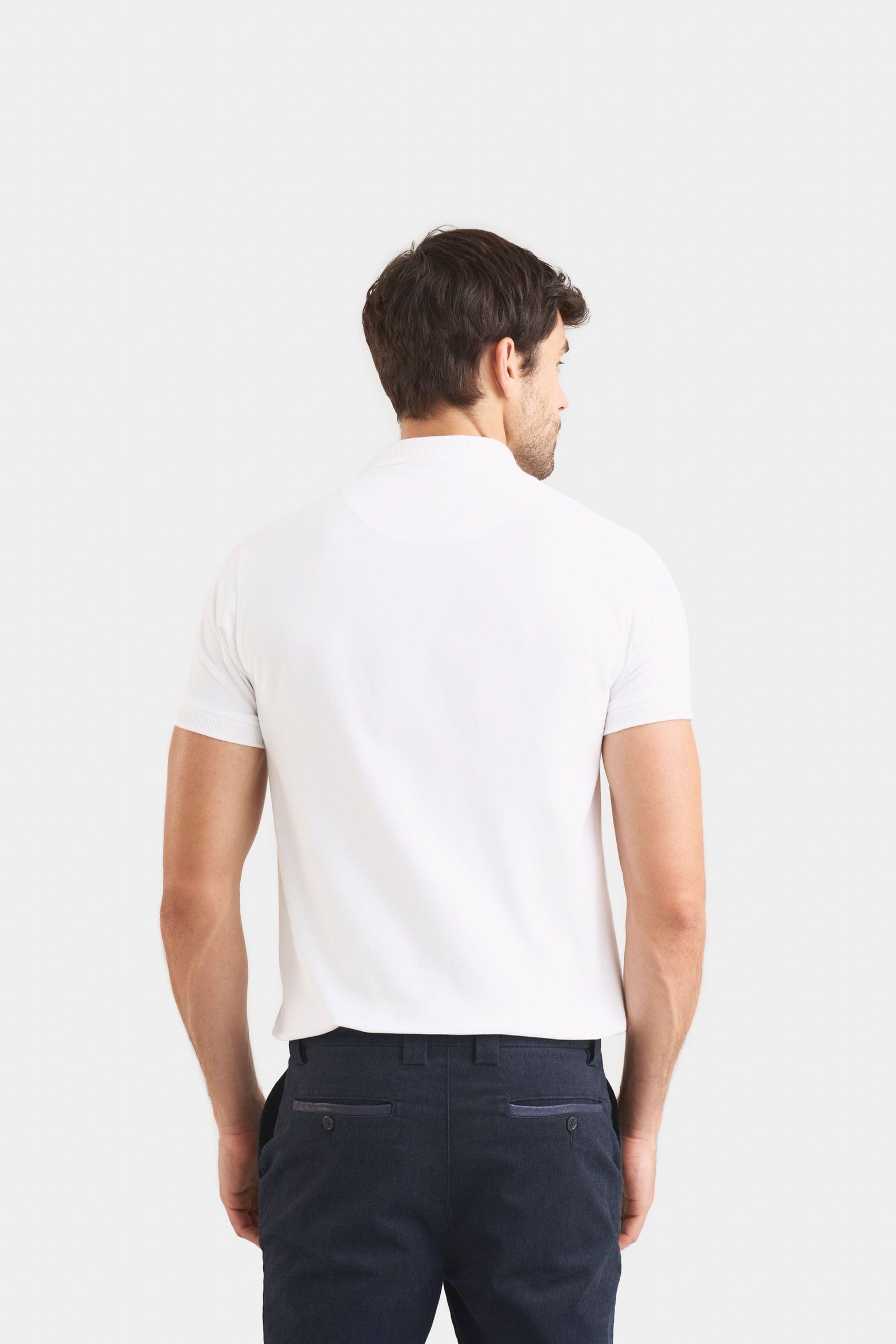 Vélez Polera Casual Algodón Pima Blanco-4