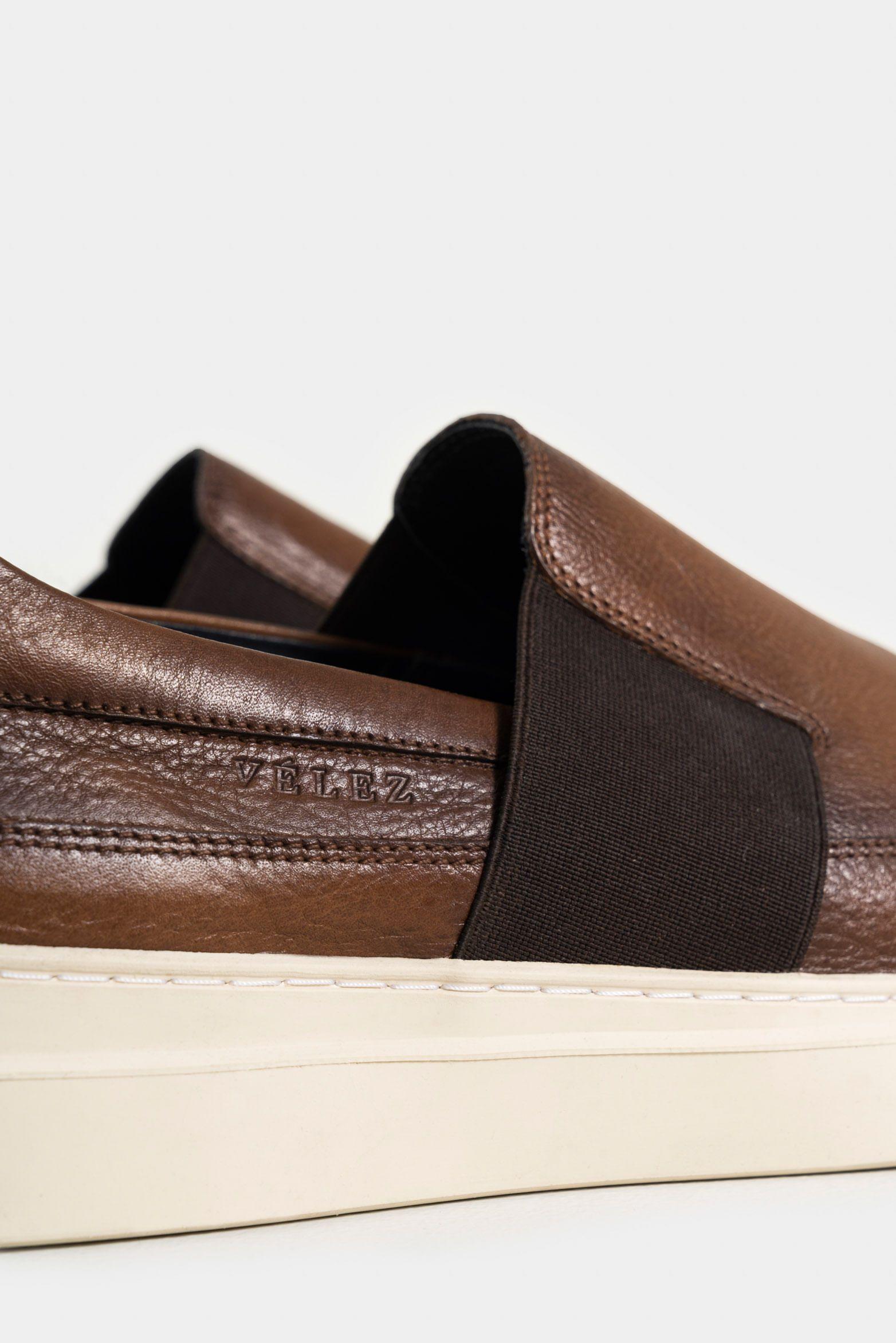 Vélez Mocasín Botanic 2 Cuero Liso Y Gamuzado Hombre Suela Ecoflex Miel-4