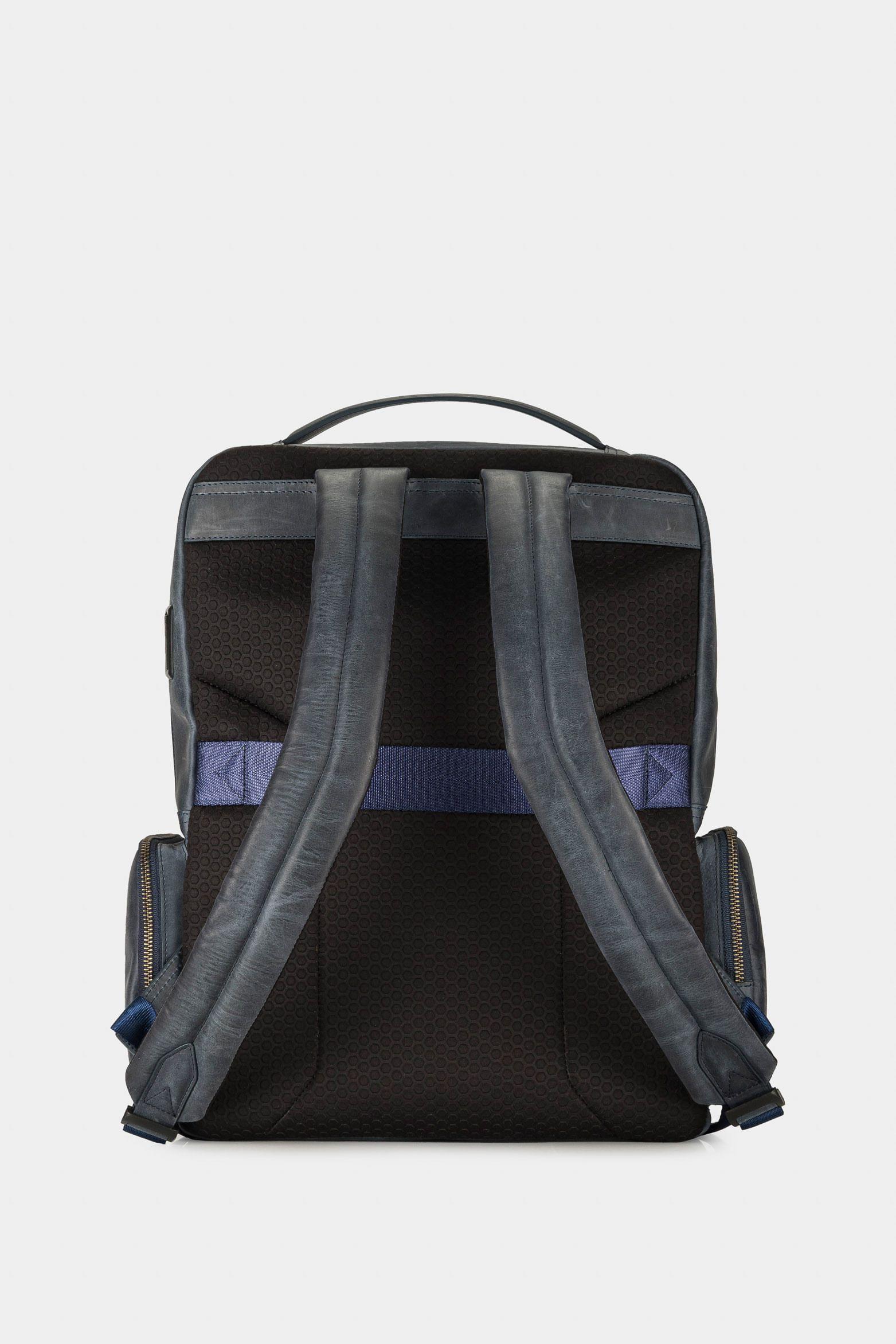 Vélez Mochila Barceló Cuero Hombre Chapas  Azul Oscuro-2