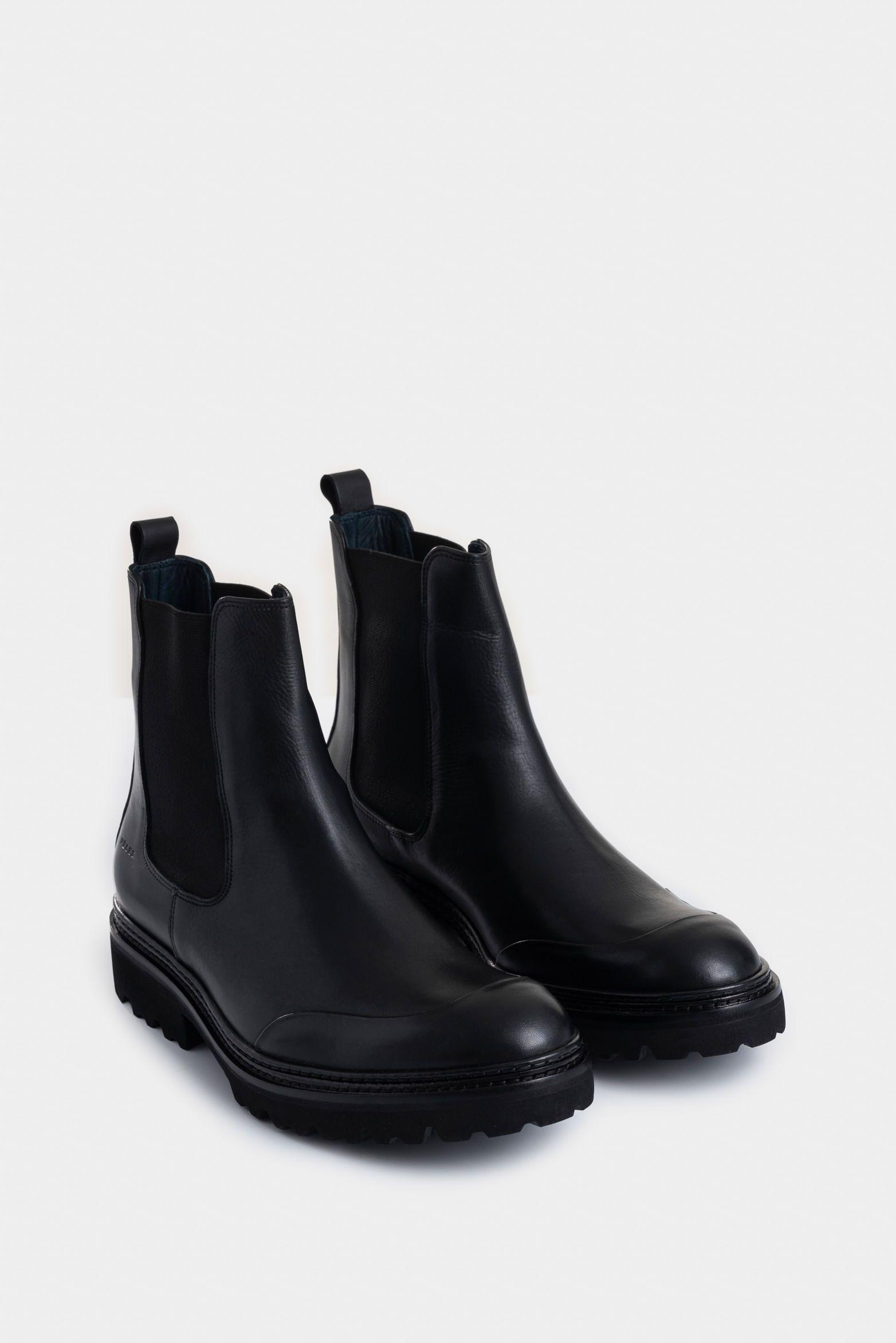 Vélez Botas Petra De Cuero Para Hombre Tractoradas Negro-2