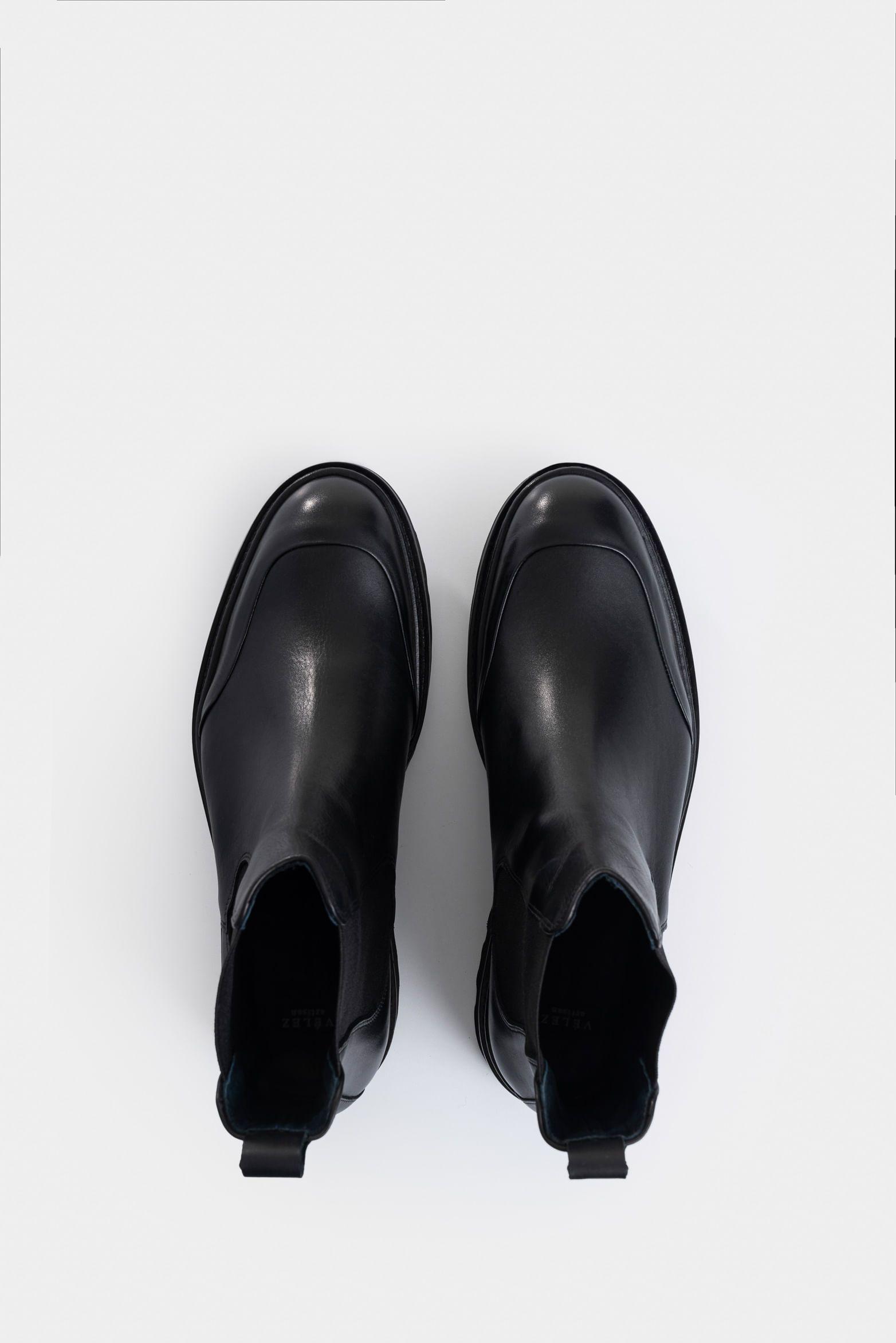 Vélez Botas Petra De Cuero Para Hombre Tractoradas Negro-4