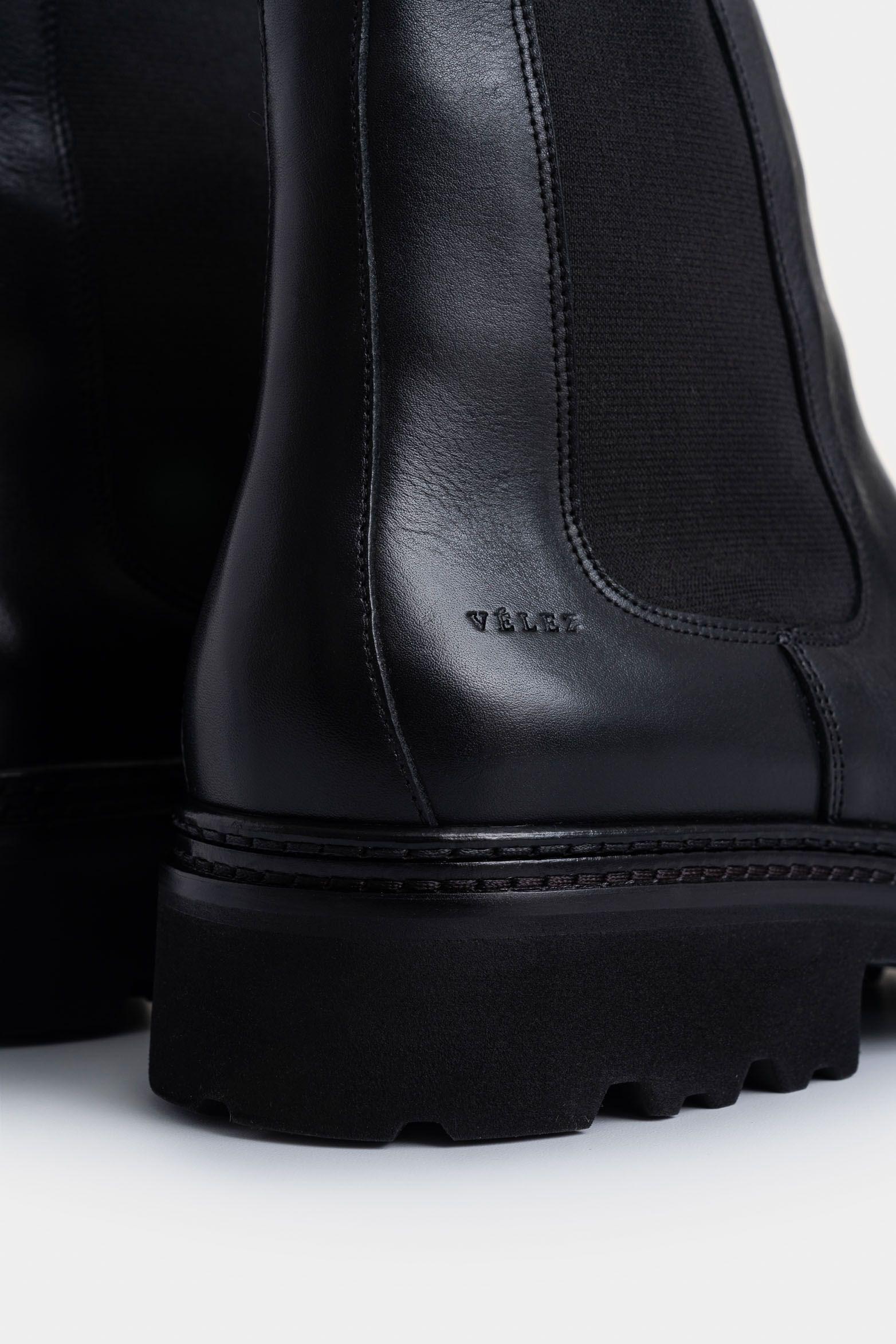 Vélez Botas Petra De Cuero Para Hombre Tractoradas Negro-5