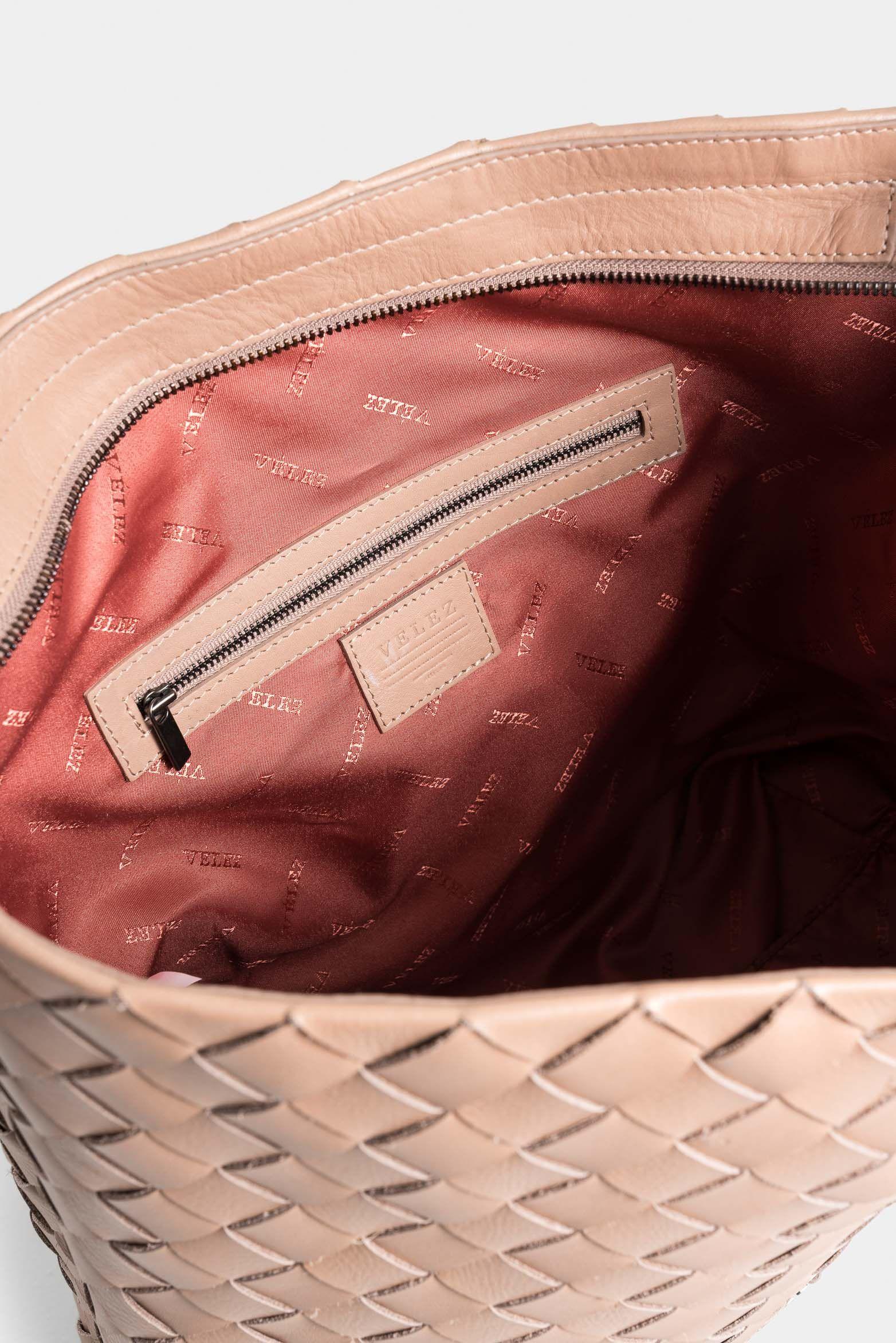 Vélez Shopping Venus De Cuero  Mujer Tejido Artesanal Arena-4