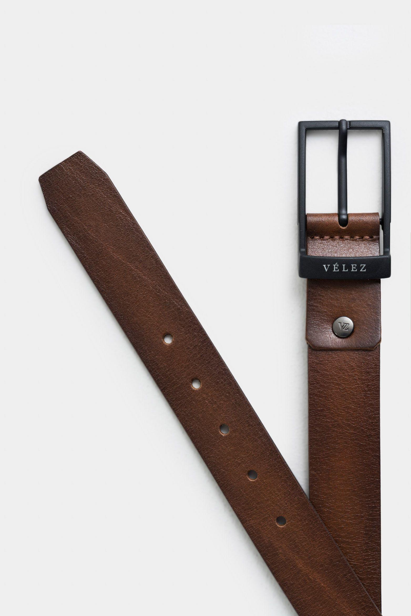 Vélez Cinturón Unifaz Halo Cuero Hombre Punta Trapecio Miel-2