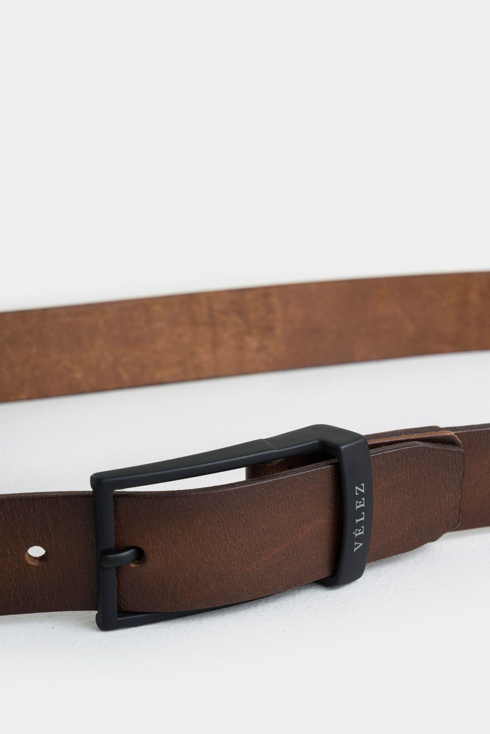 Vélez Cinturón Unifaz Halo Cuero Hombre Punta Trapecio Miel-3