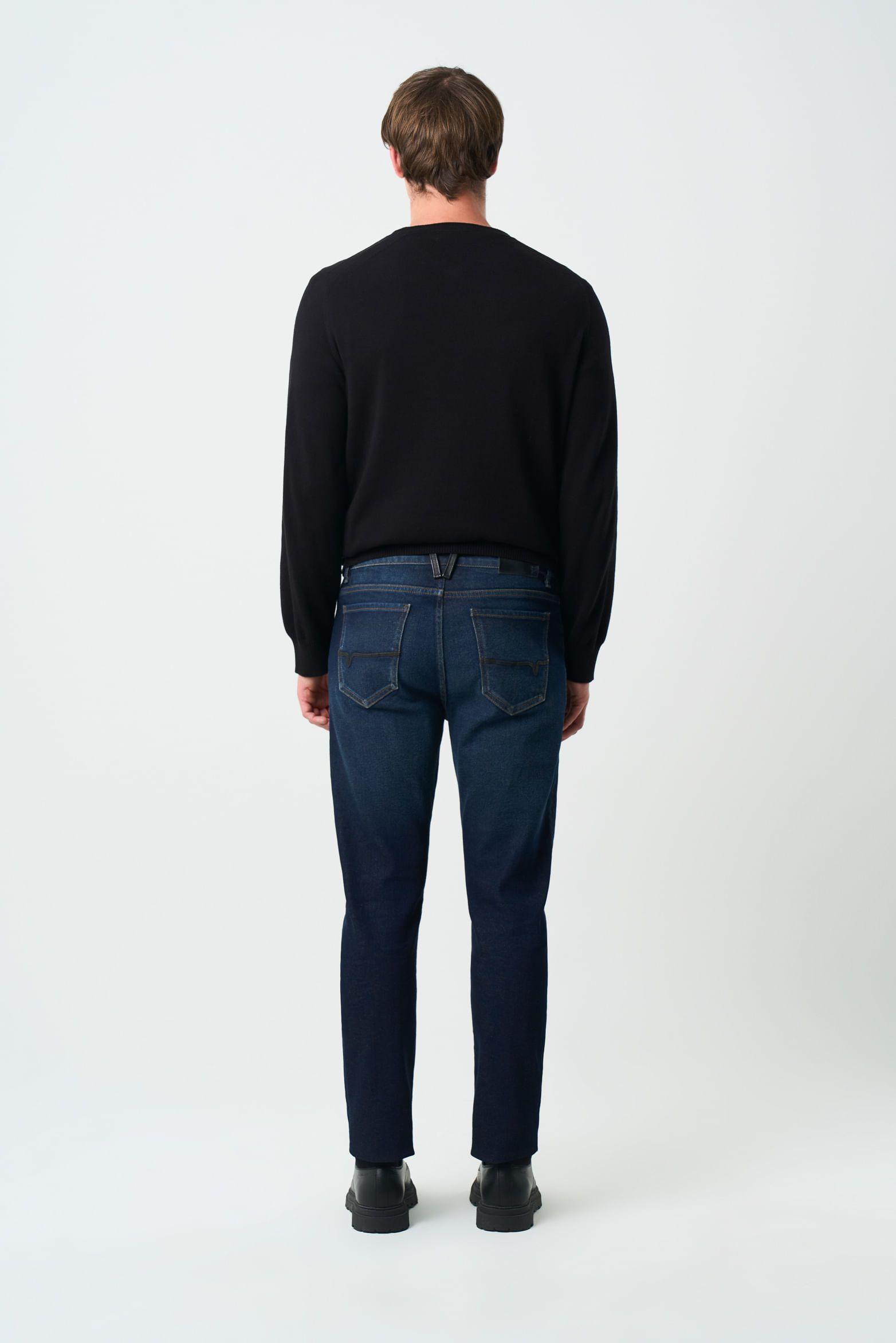 Vélez Jean Mutante Para Hombre Semi Fitted Azul Oscuro-2