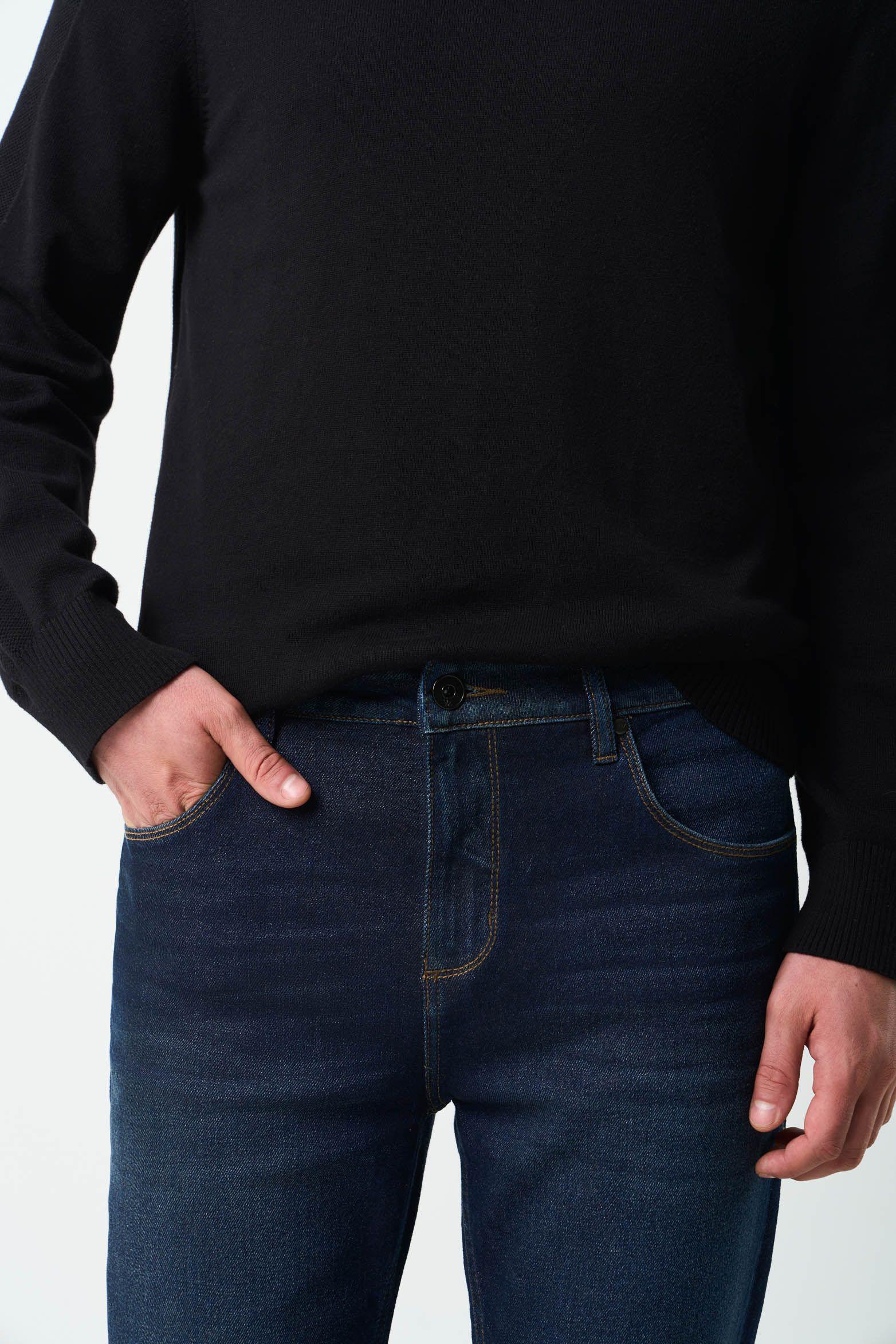 Vélez Jean Mutante Para Hombre Semi Fitted Azul Oscuro-5