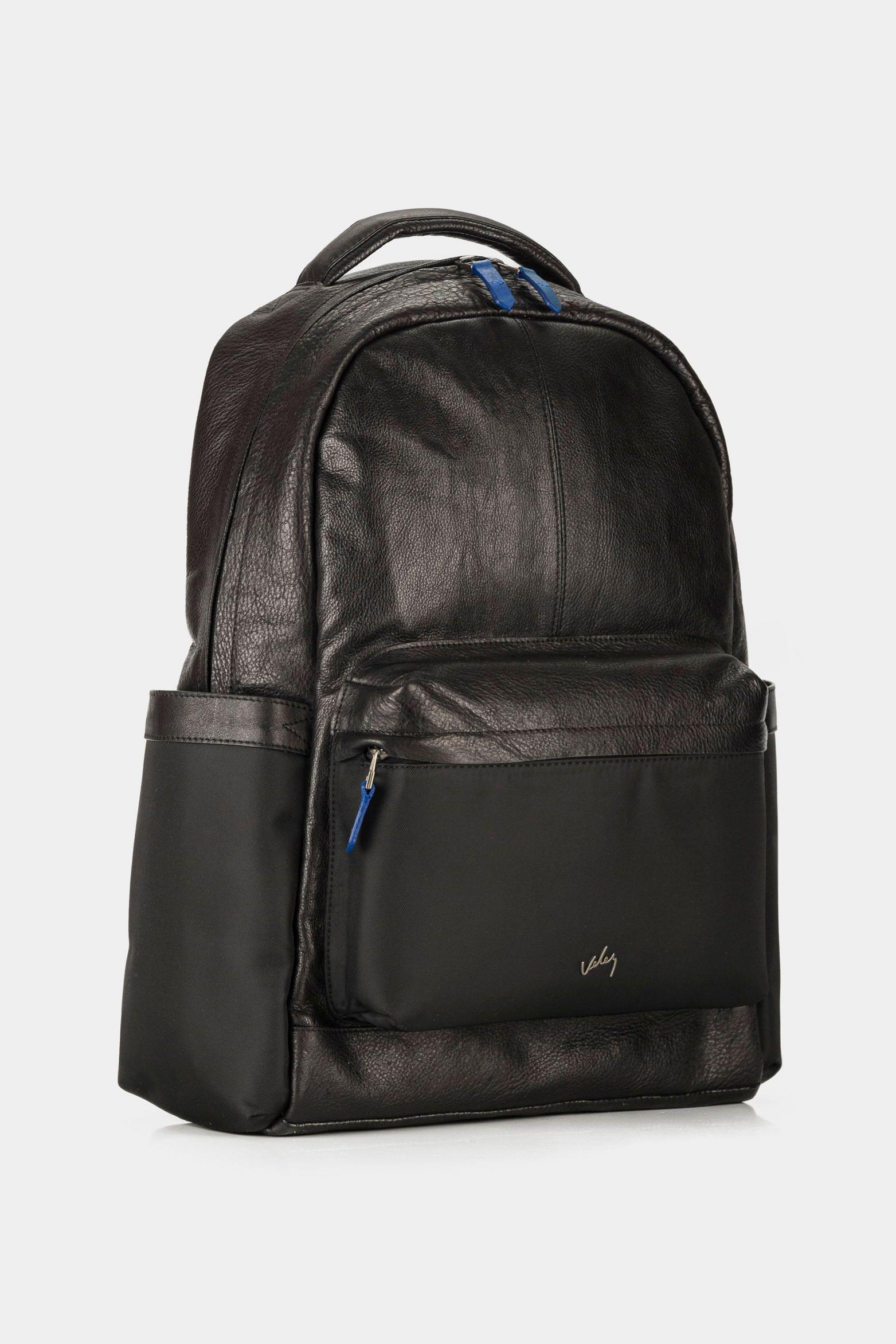 Morral fagus 2.0 de cuero para hombre lona en nylon  negro-2
