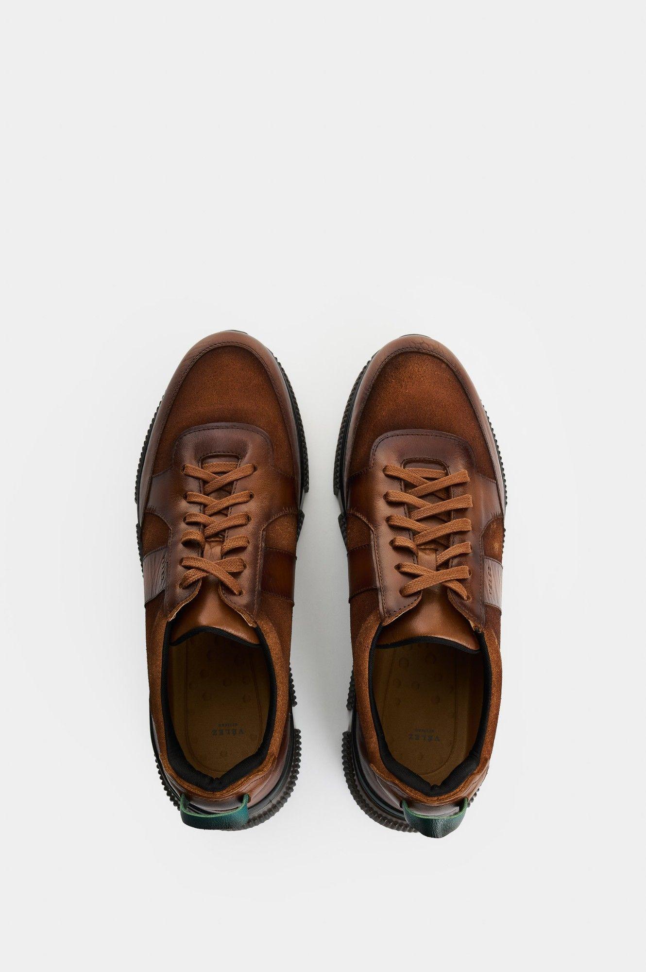 Vélez Zapatilla Tenis Cuero Hombre Halo 2 Miel-3