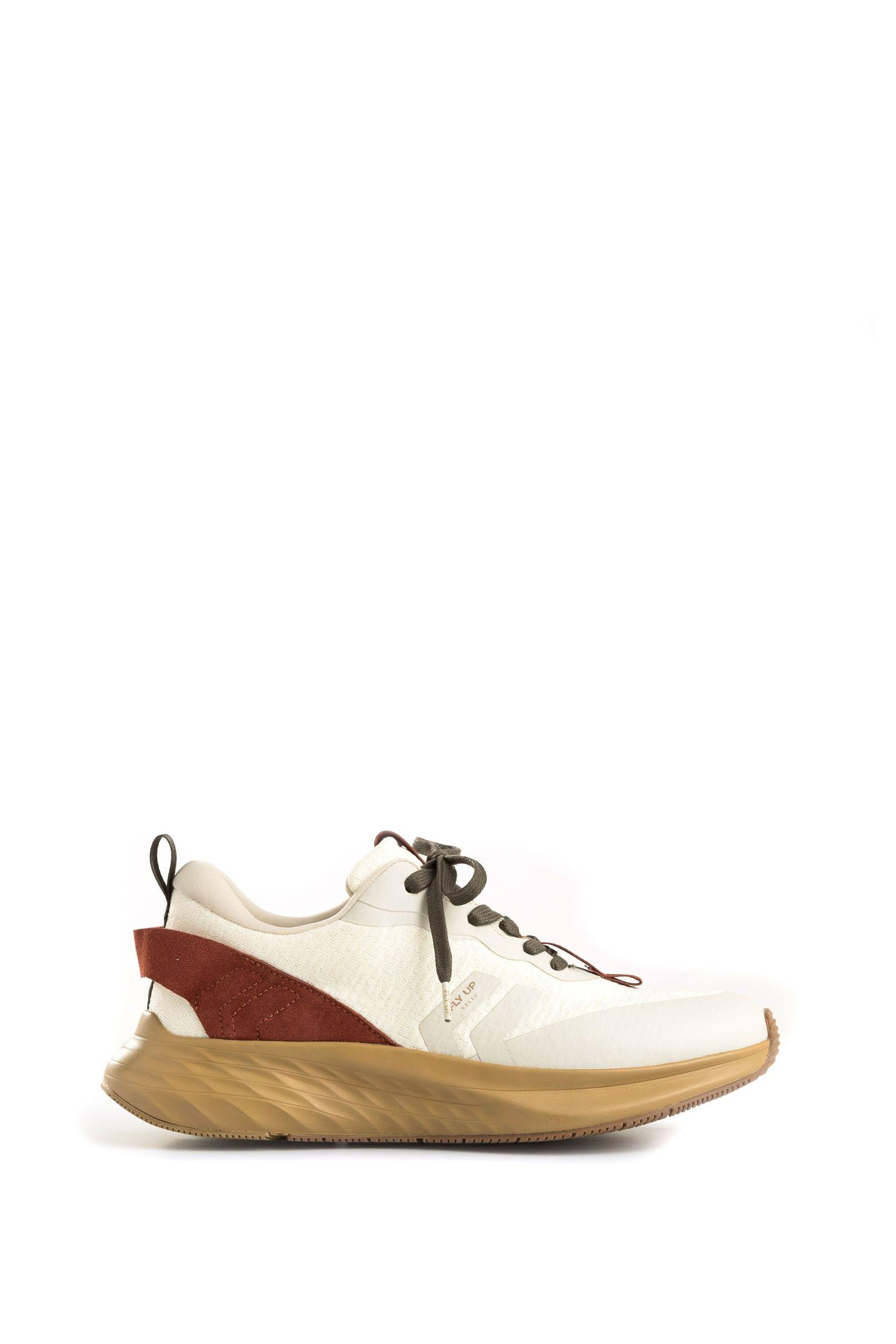 Vélez Zapatilla Tenis Fly Up Spirited 2.0 Textil Y Cuero Hombre Crema-0