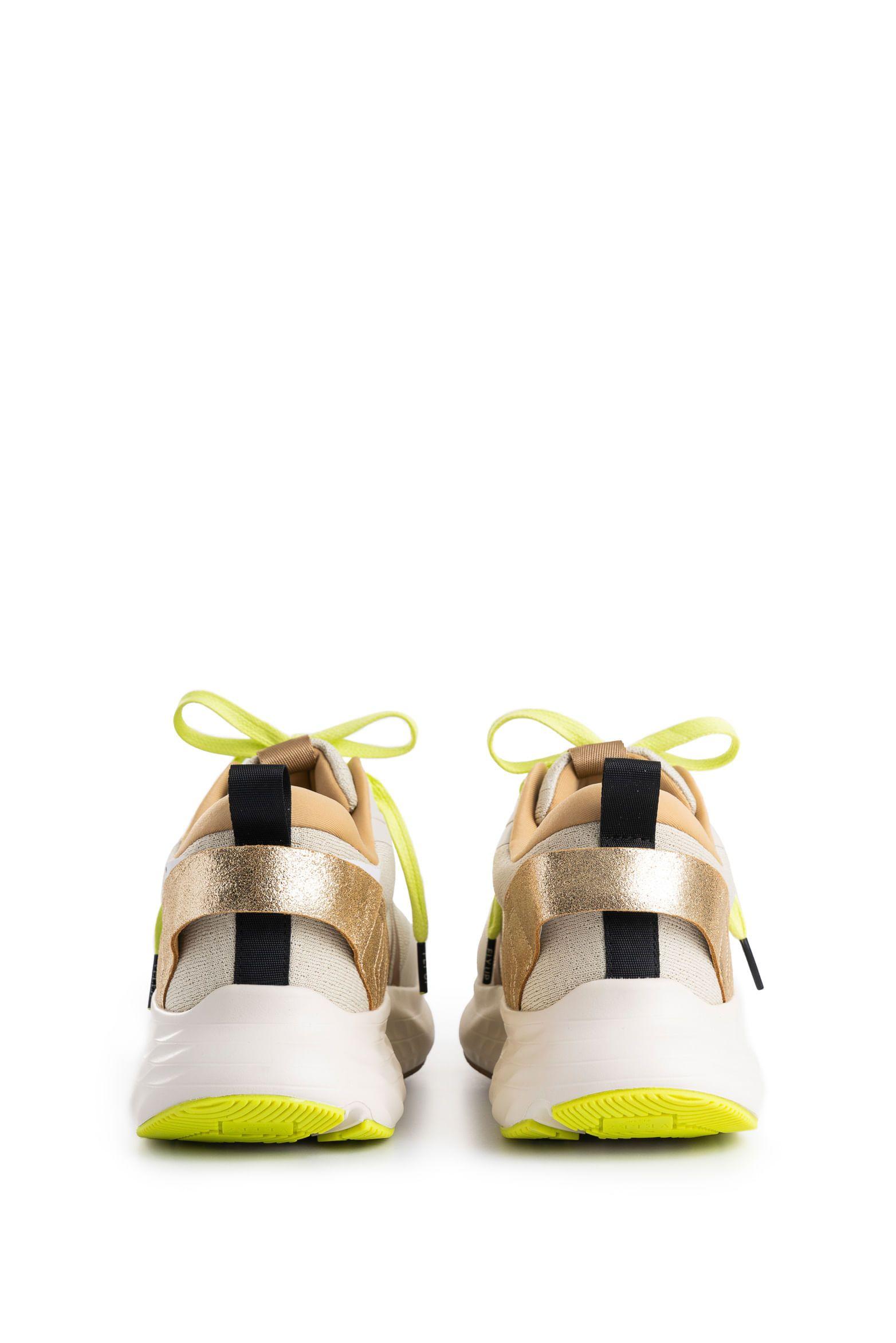 Vélez Zapatilla Tenis Fly Up Spirited Textil Y Cuero Mujer Crema-3