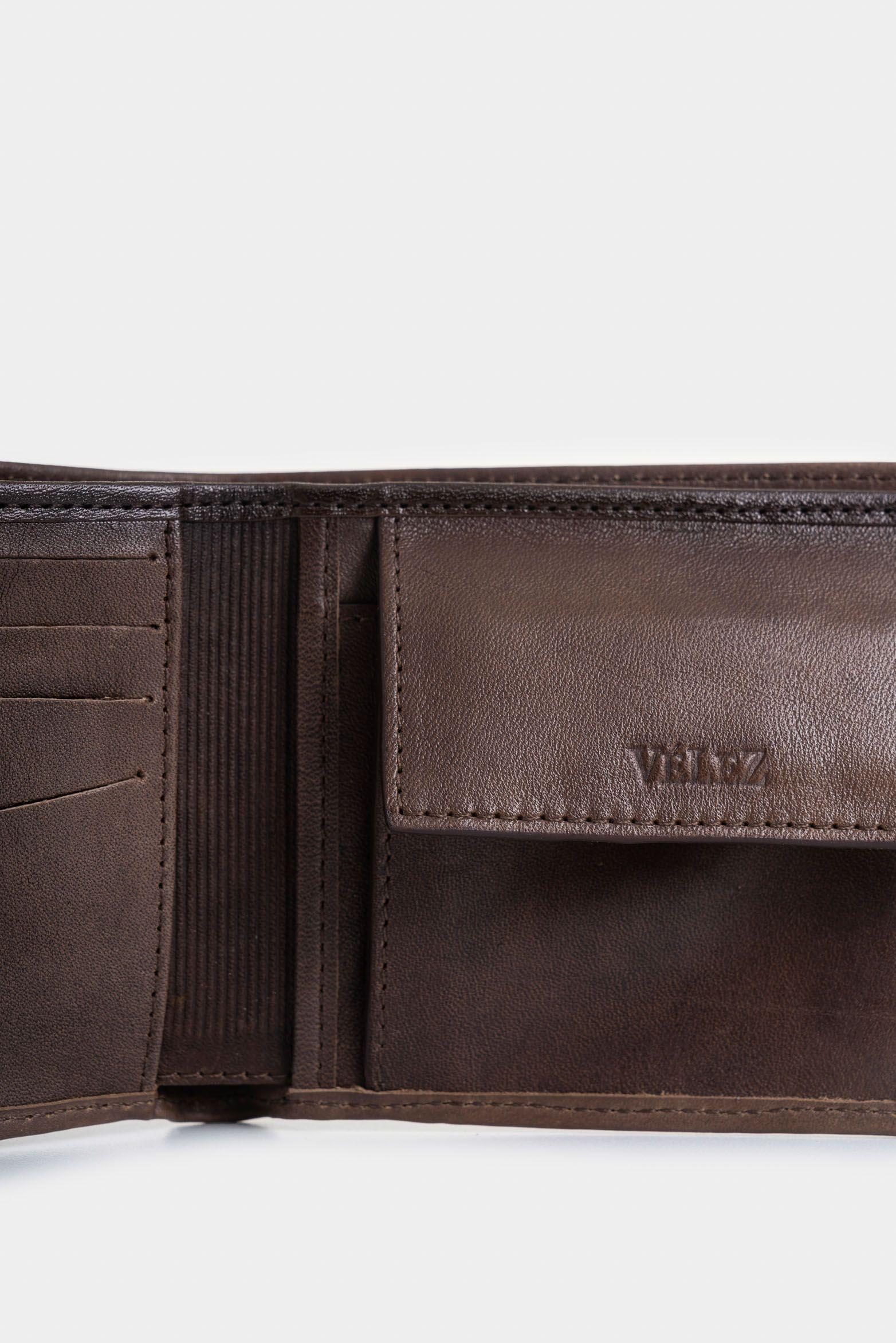 Vélez Billetera Kaleidos Cuero Hombre Detalle Contraste Cafe-4