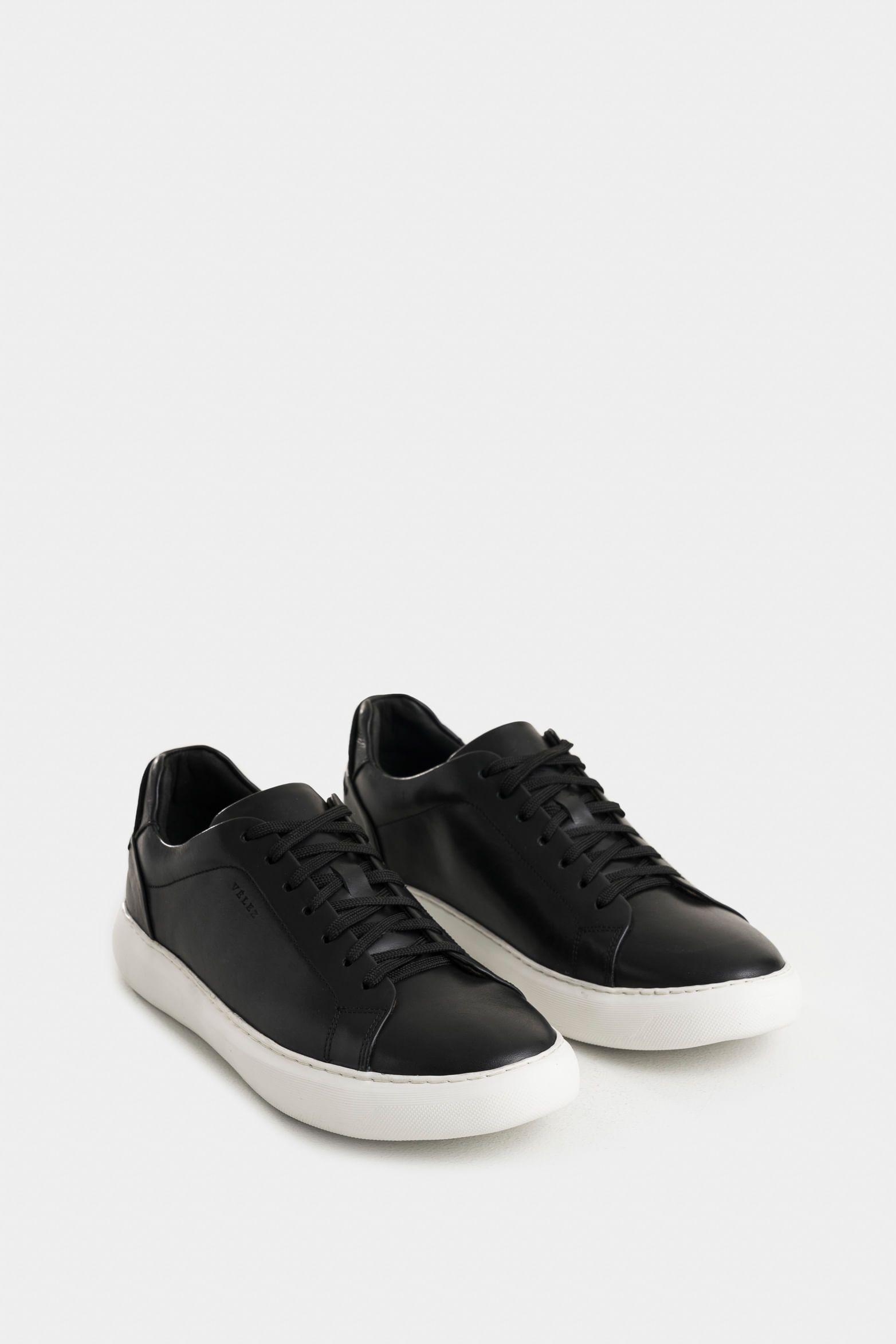 Vélez Tenis Cabernet De Cuero Hombre Acabado Abatanado Negro-1