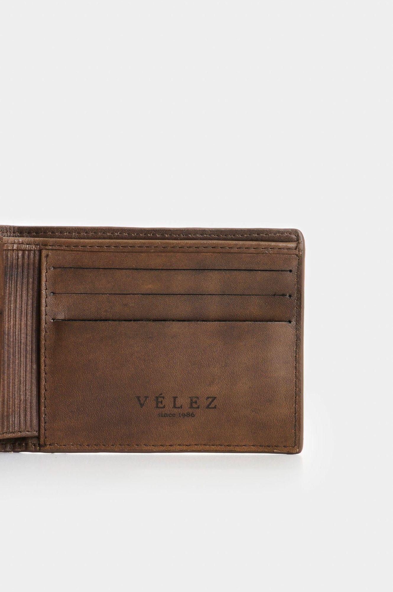 Vélez Billetera Cuero Hombre Titus 2 Café-4