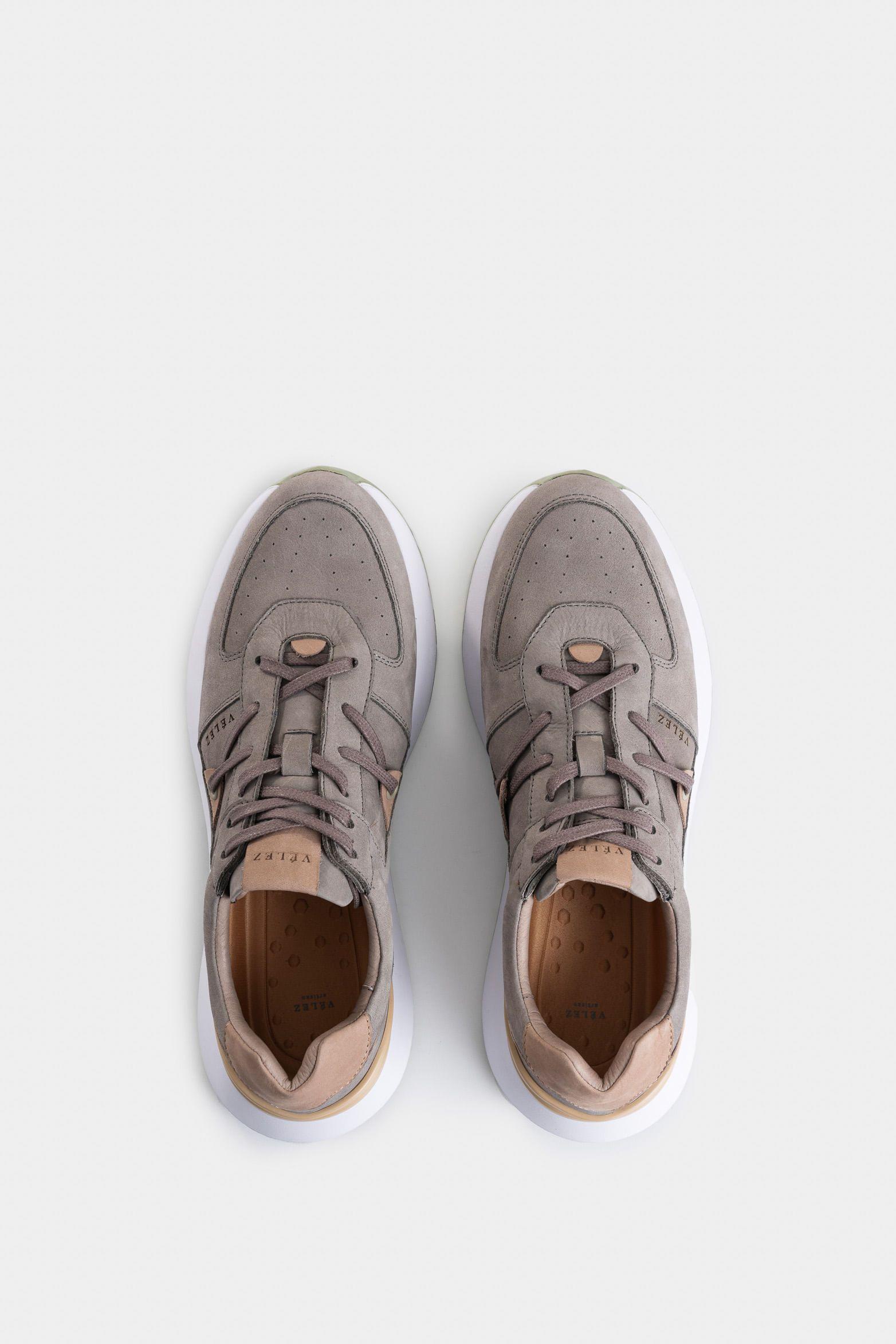 Vélez Zapatilla Tenis Enif Cuero Hombre s En Contraste Gris-3