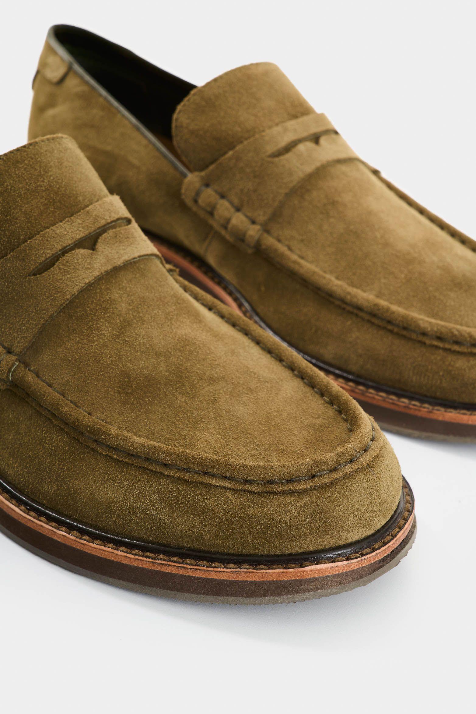 Vélez Mocasín De Cuero Gamuzado  Hombre Elia Verde Oliva-4