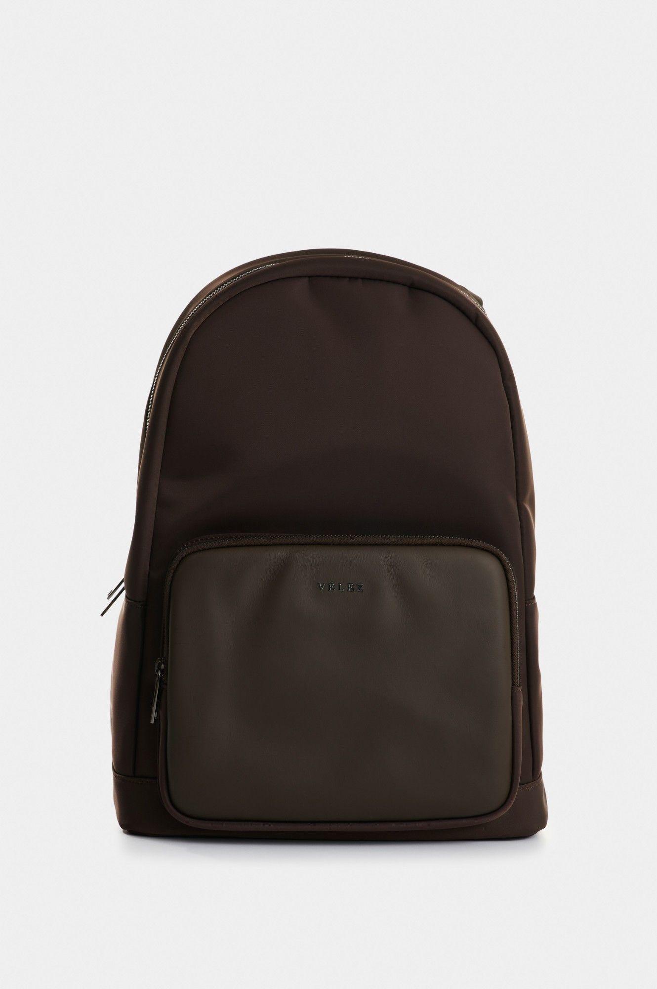 Vélez Mochila En Lona Y Cuero Hombre Astra Café-0