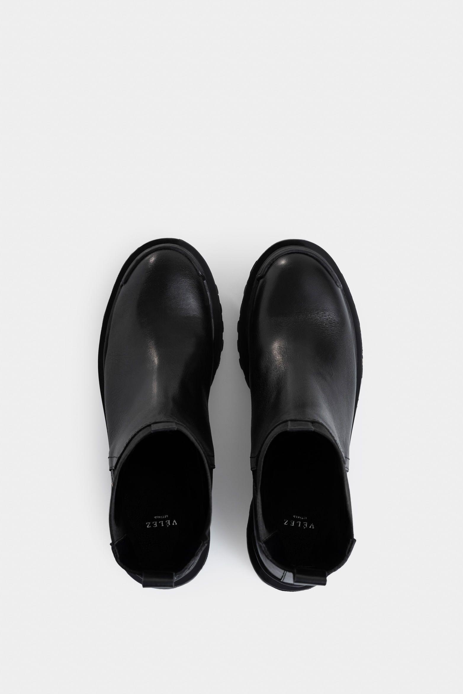 Vélez Botines Caltha 2.0 De Cuero  Mujer Tractorados Negro-3