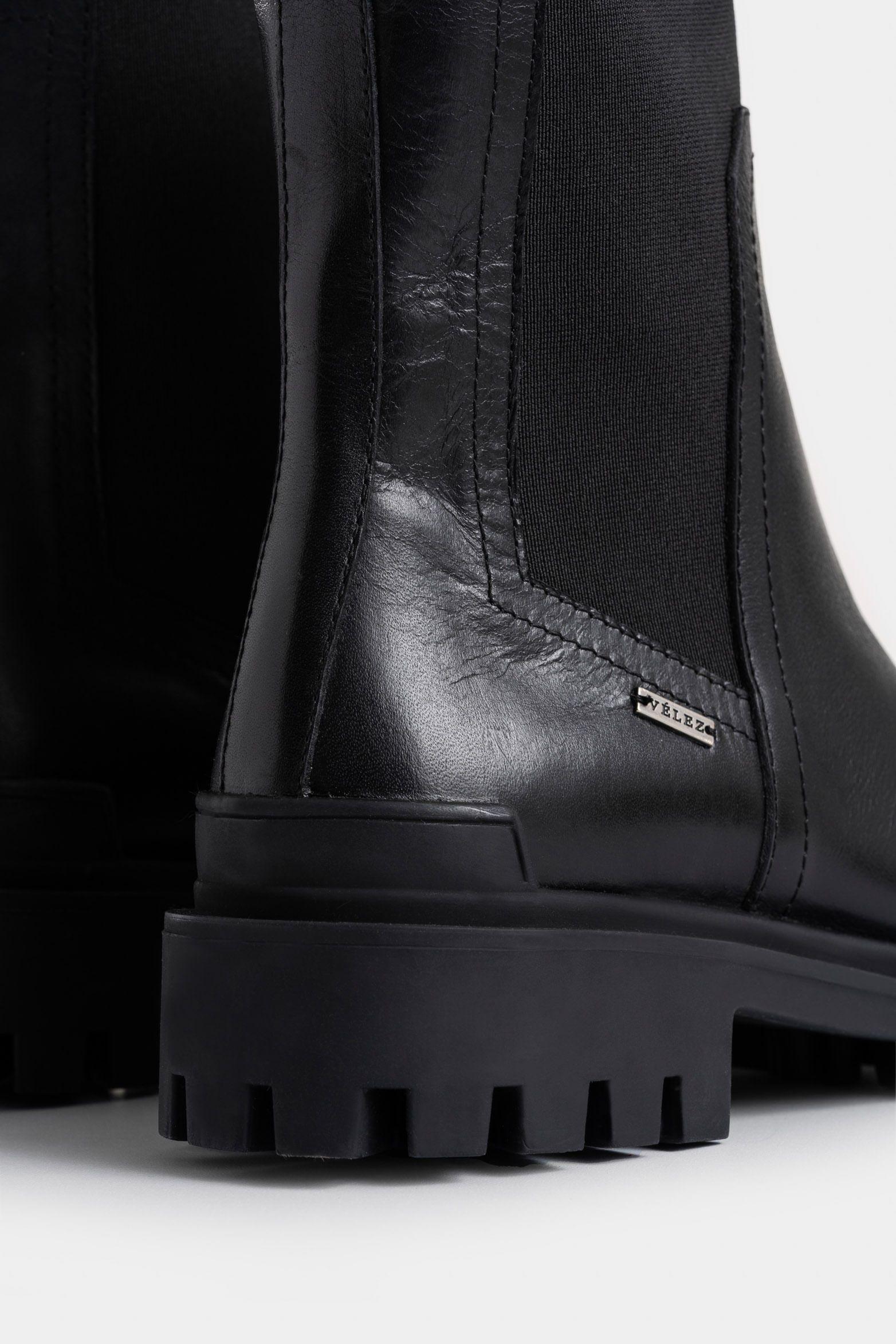 Vélez Botines Caltha 2.0 De Cuero  Mujer Tractorados Negro-4