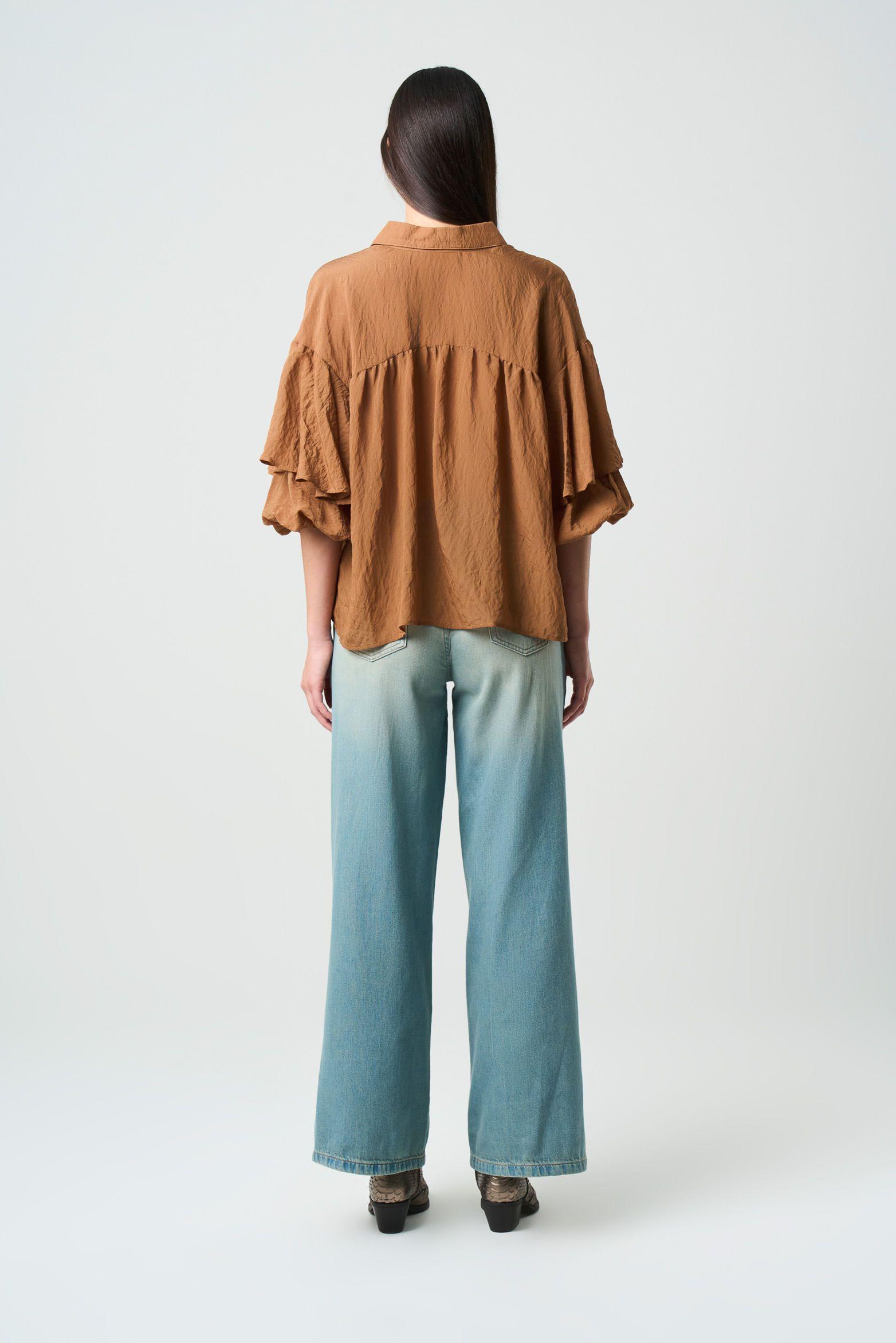 Vélez Jean Wide Leg  Mujer Nacre  Azul Claro-2