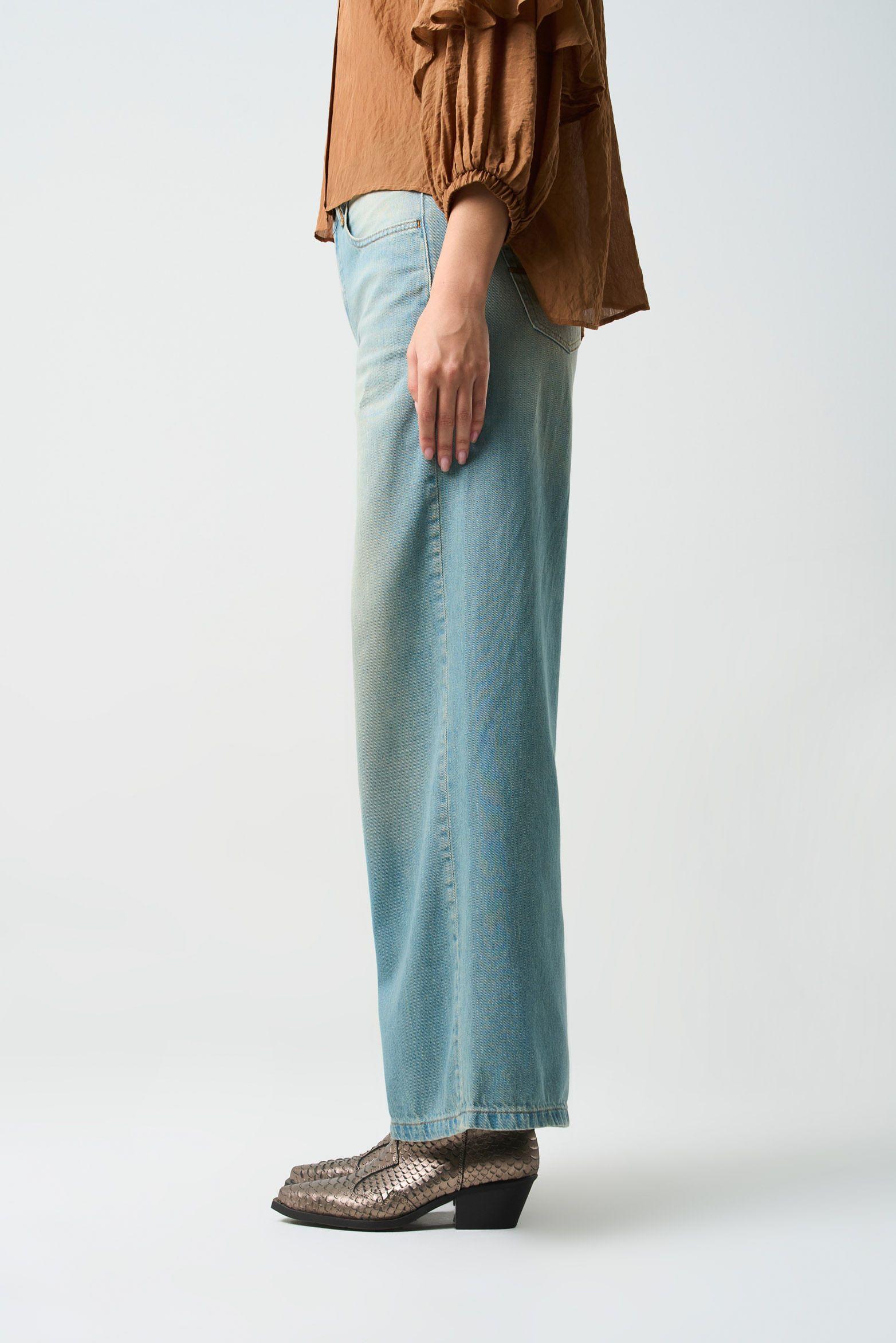 Vélez Jean Wide Leg  Mujer Nacre  Azul Claro-4