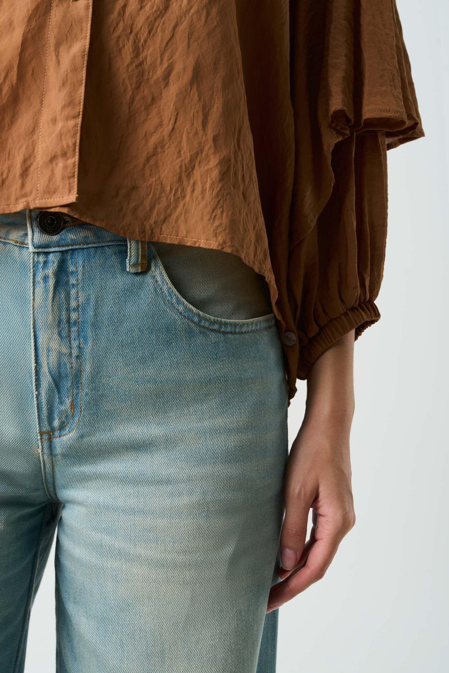 Vélez Jean Wide Leg  Mujer Nacre  Azul Claro-5