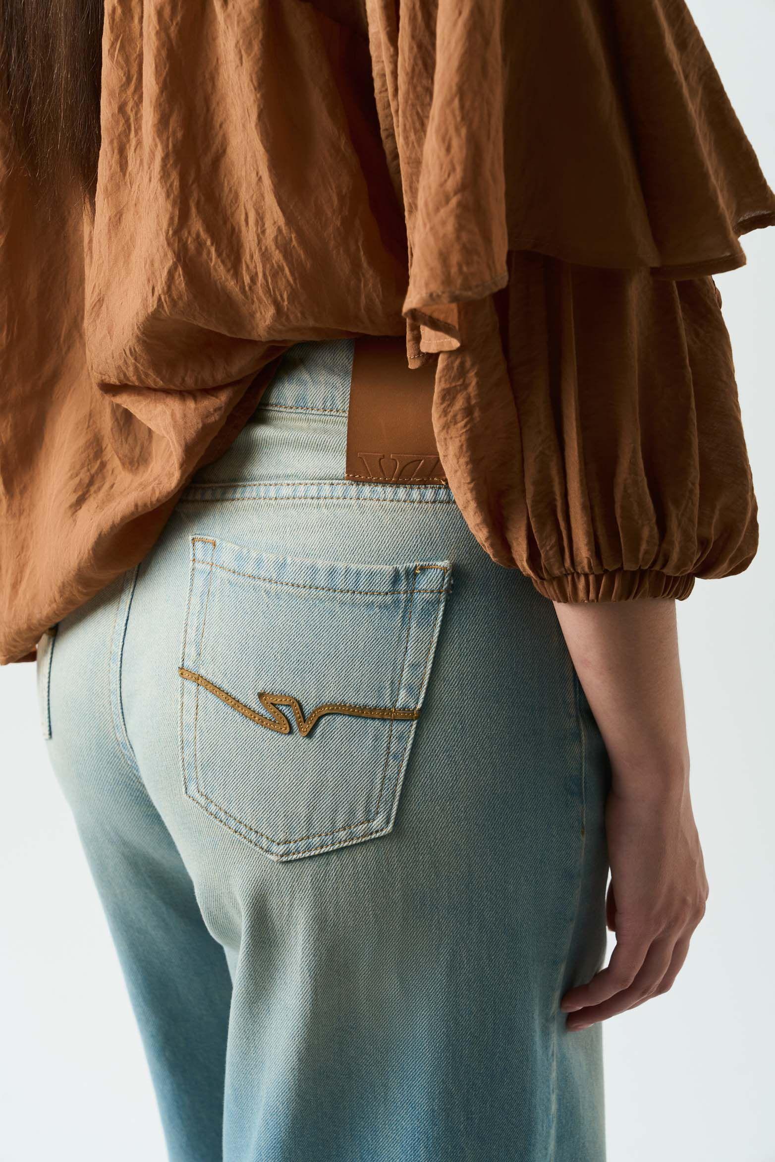 Vélez Jean Wide Leg  Mujer Nacre  Azul Claro-6