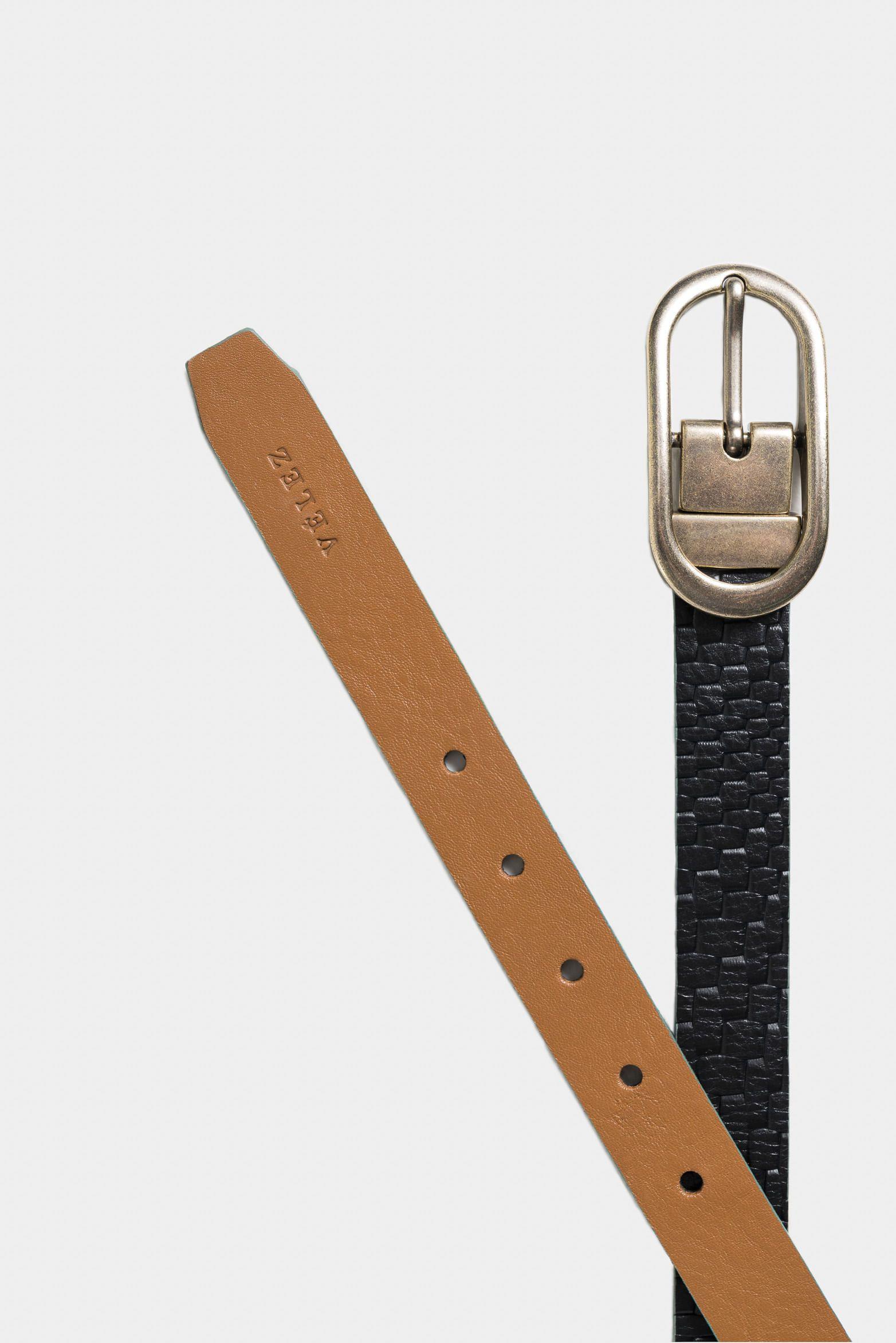 Vélez Cinturón Reversible Limoi Cuero Mujer Grabado Negro-2