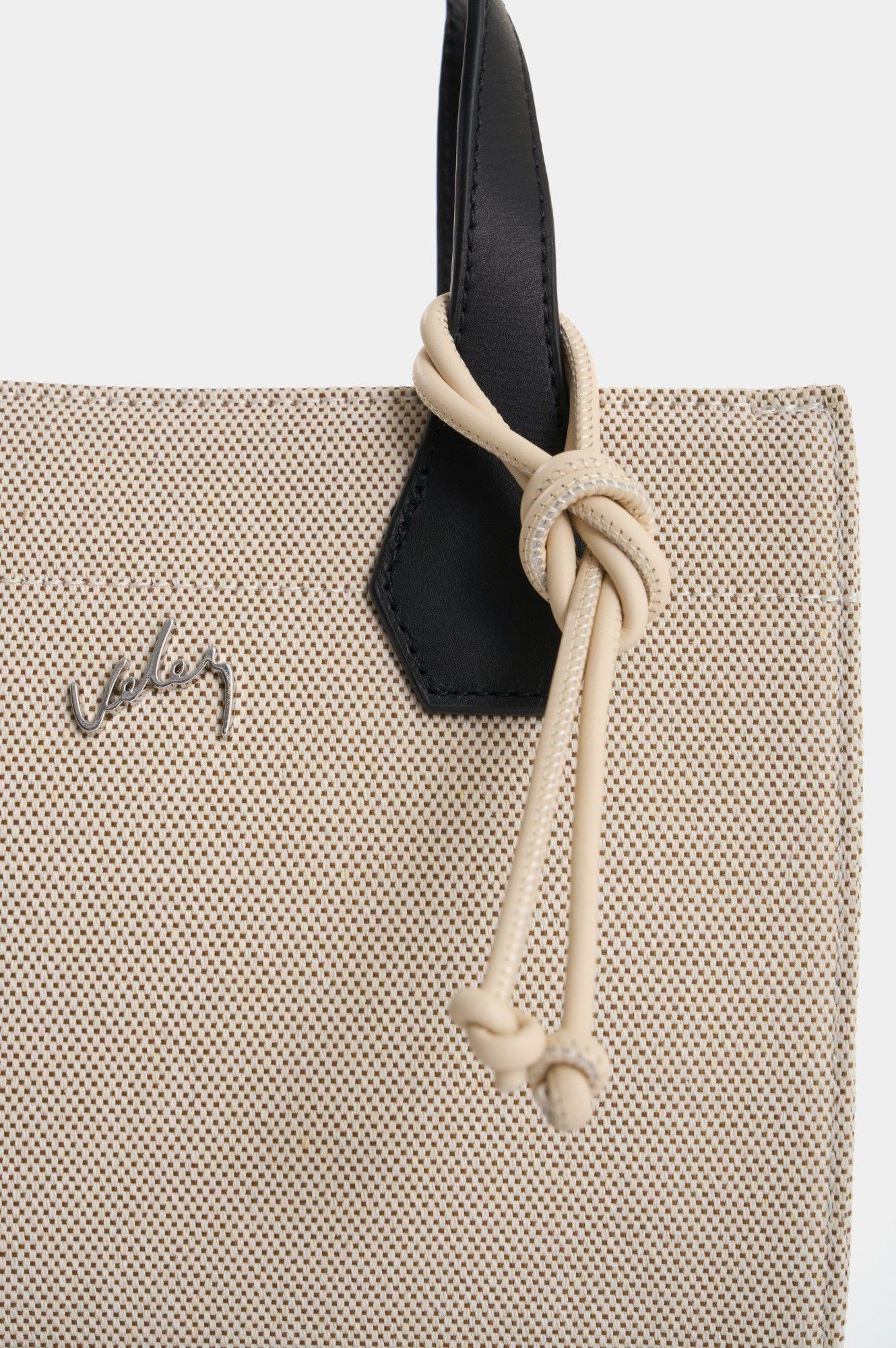 Vélez Manos Libres Orbi Lona Y Cuero Mujer Arena-3